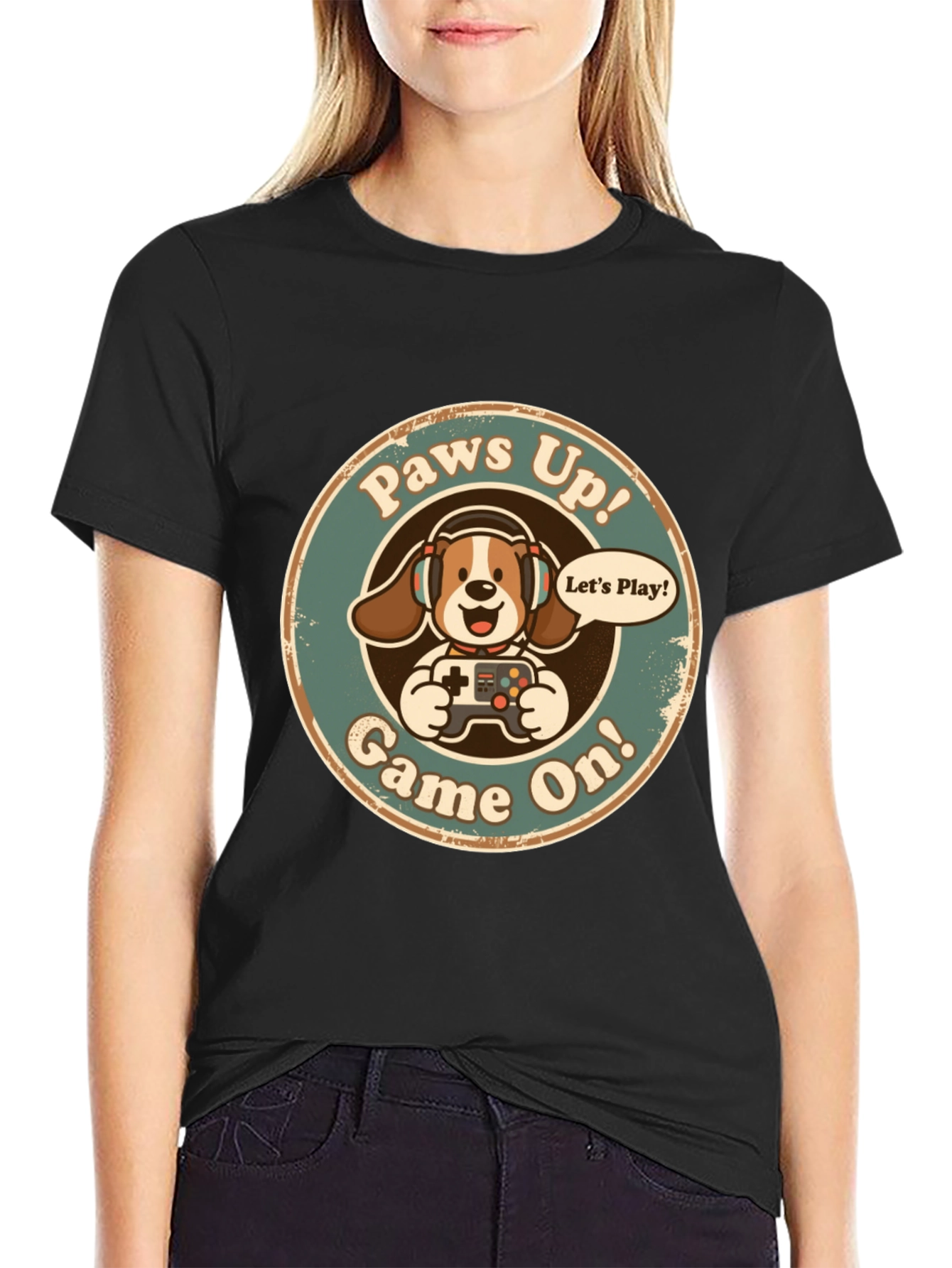 Paws Up! Game On! Graphic T-Shirt