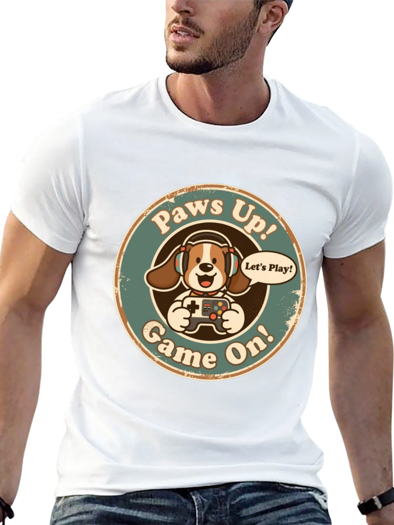 Paws Up! Game On! Graphic T-Shirt