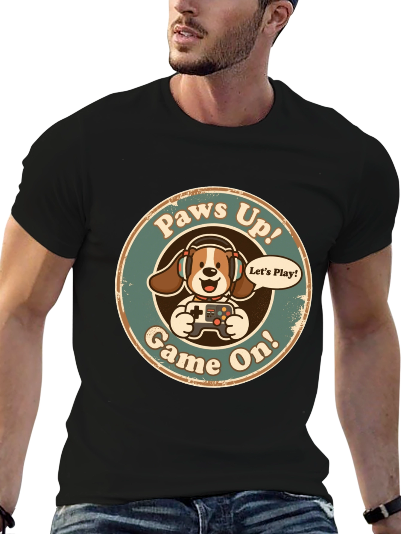 Paws Up! Game On! Graphic T-Shirt