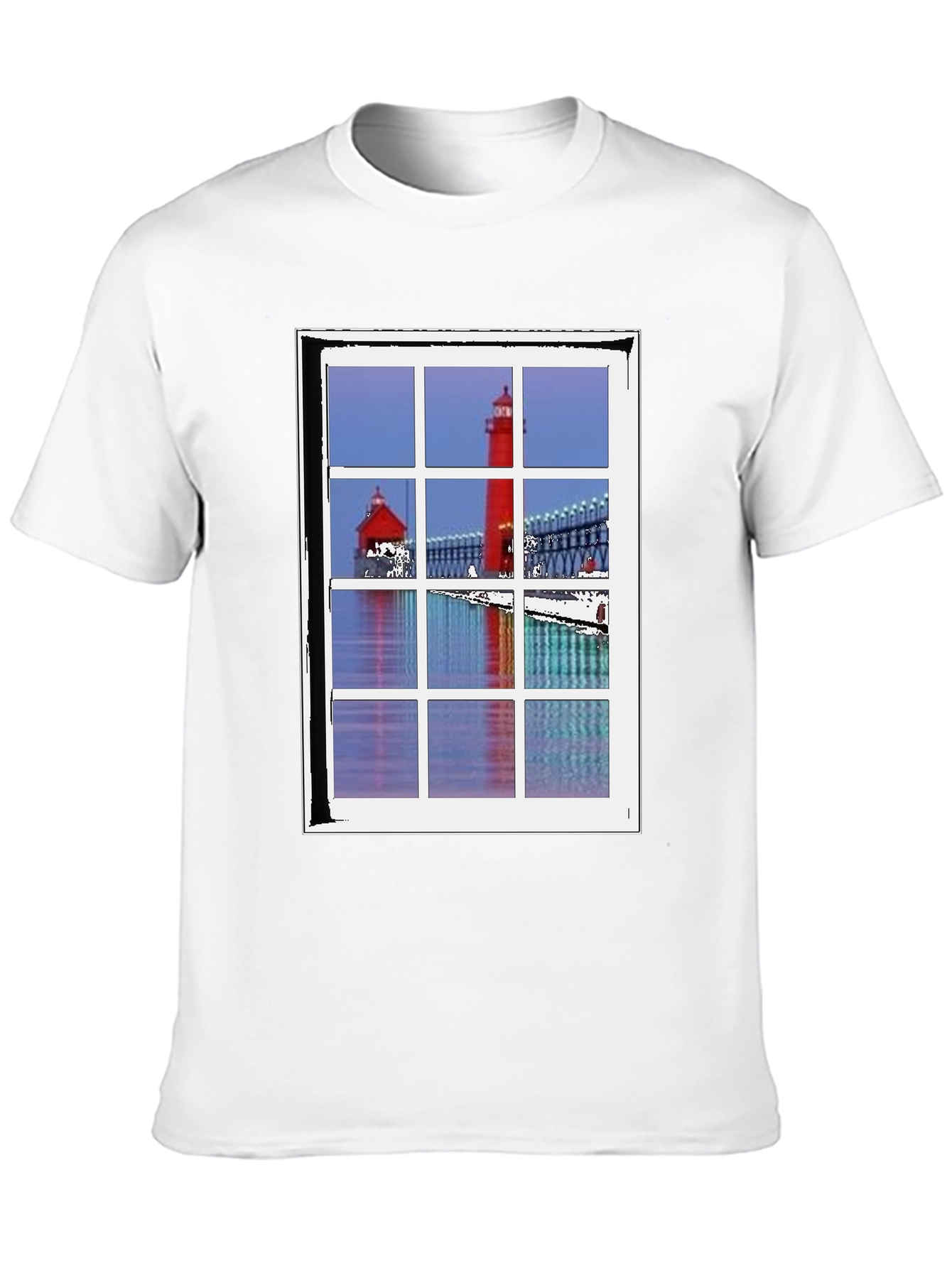 Lighthouse View T-Shirt - Unique Coastal Design