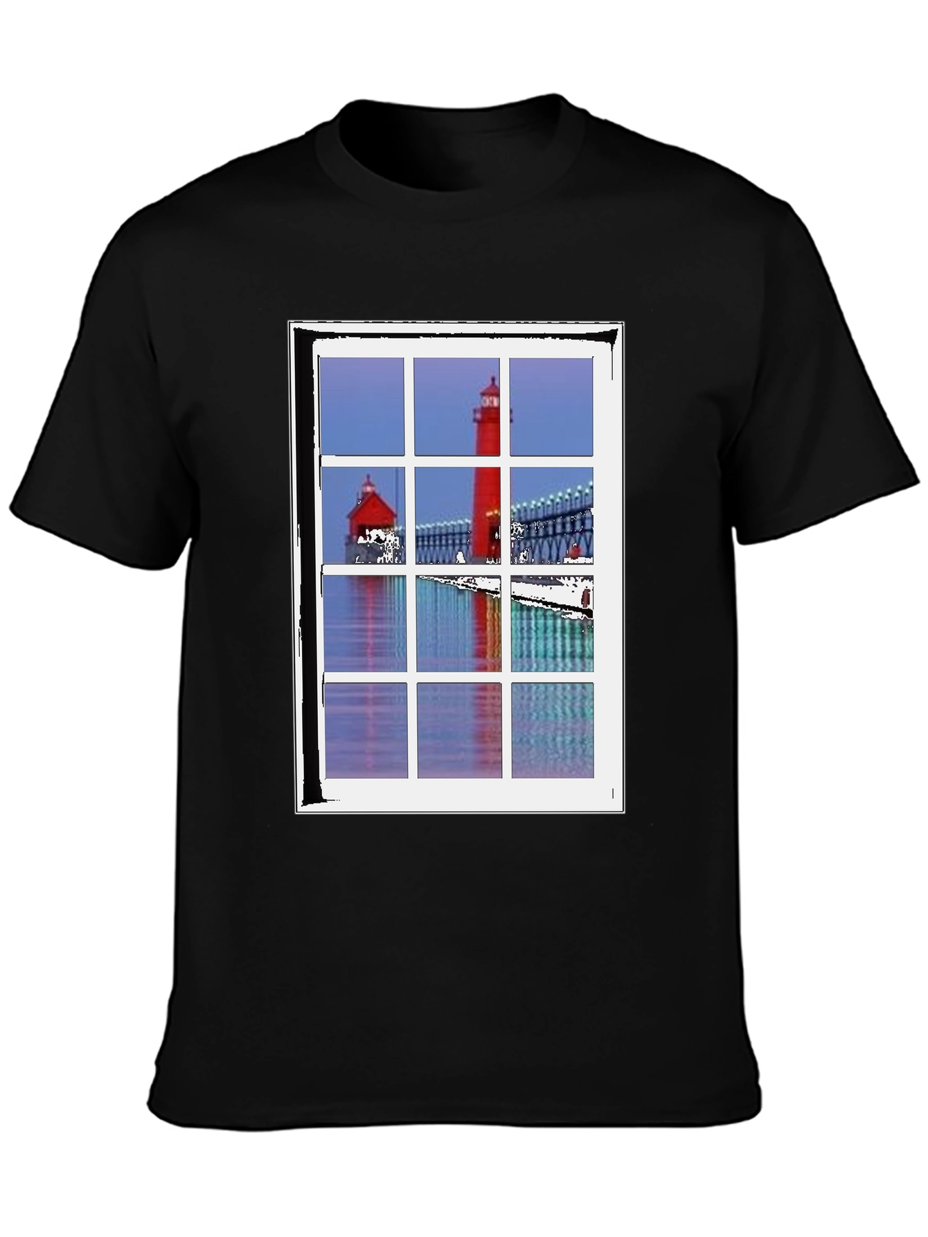 Lighthouse View T-Shirt - Unique Coastal Design