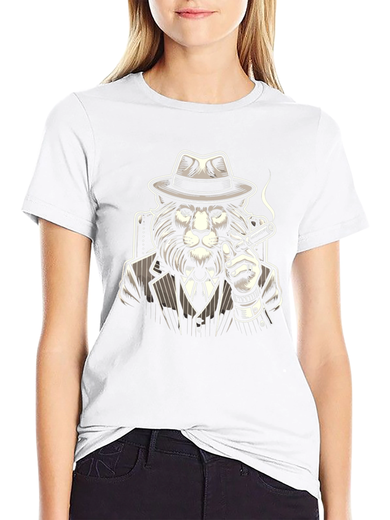 Lion Mafia Boss Graphic Tee - Classic Black T-Shirt