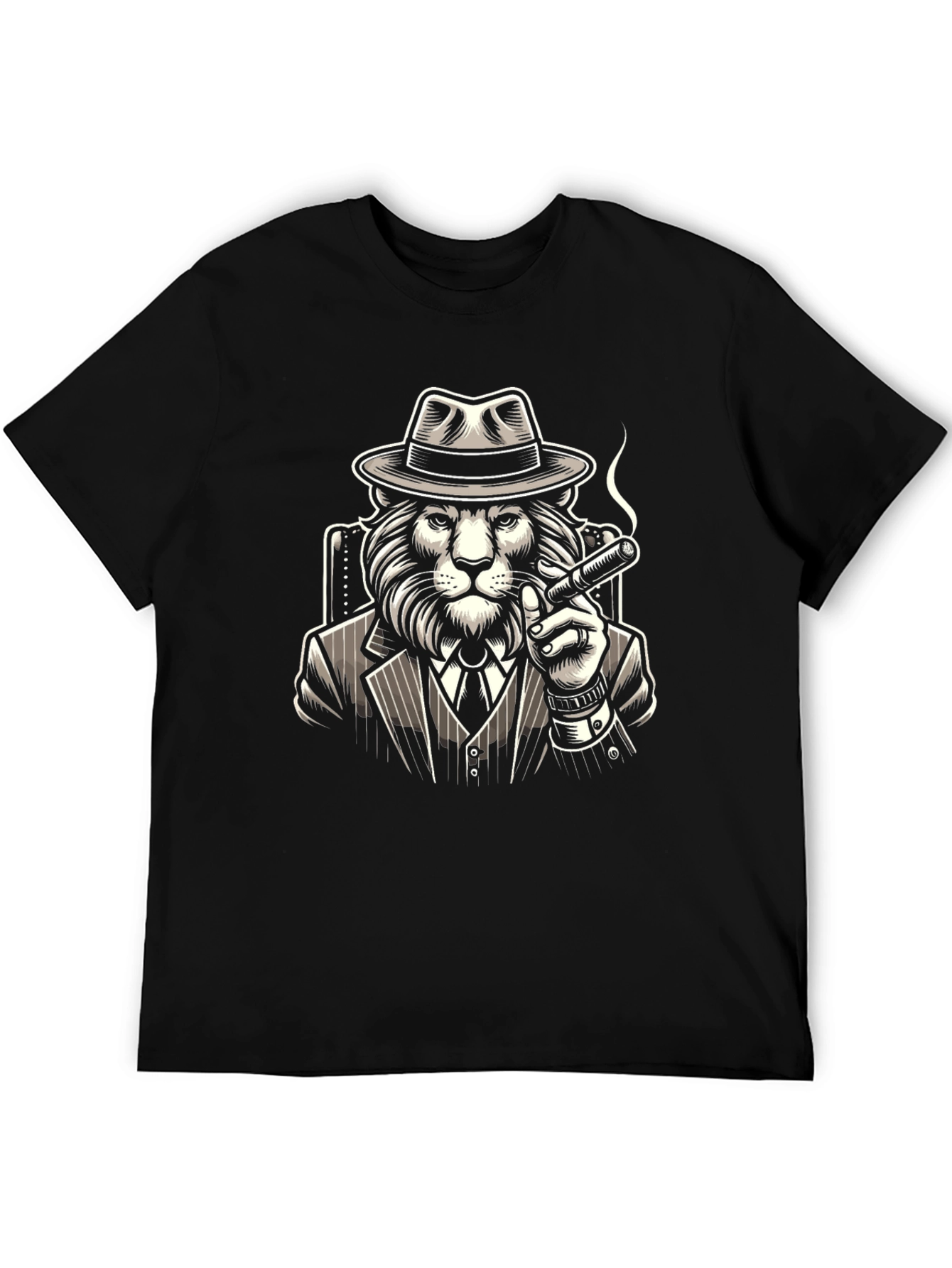 Lion Mafia Boss Graphic Tee - Classic Black T-Shirt