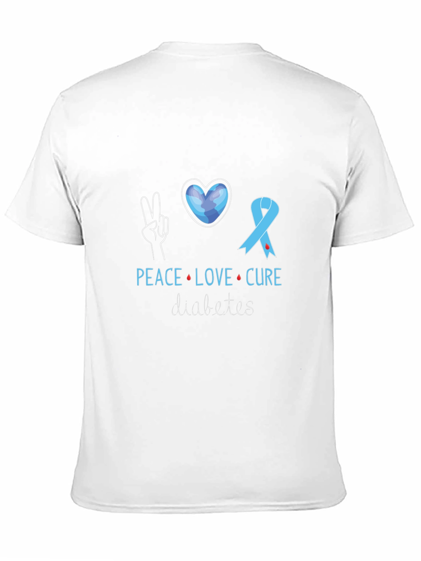 Peace Love Cure Diabetes Awareness T-Shirt