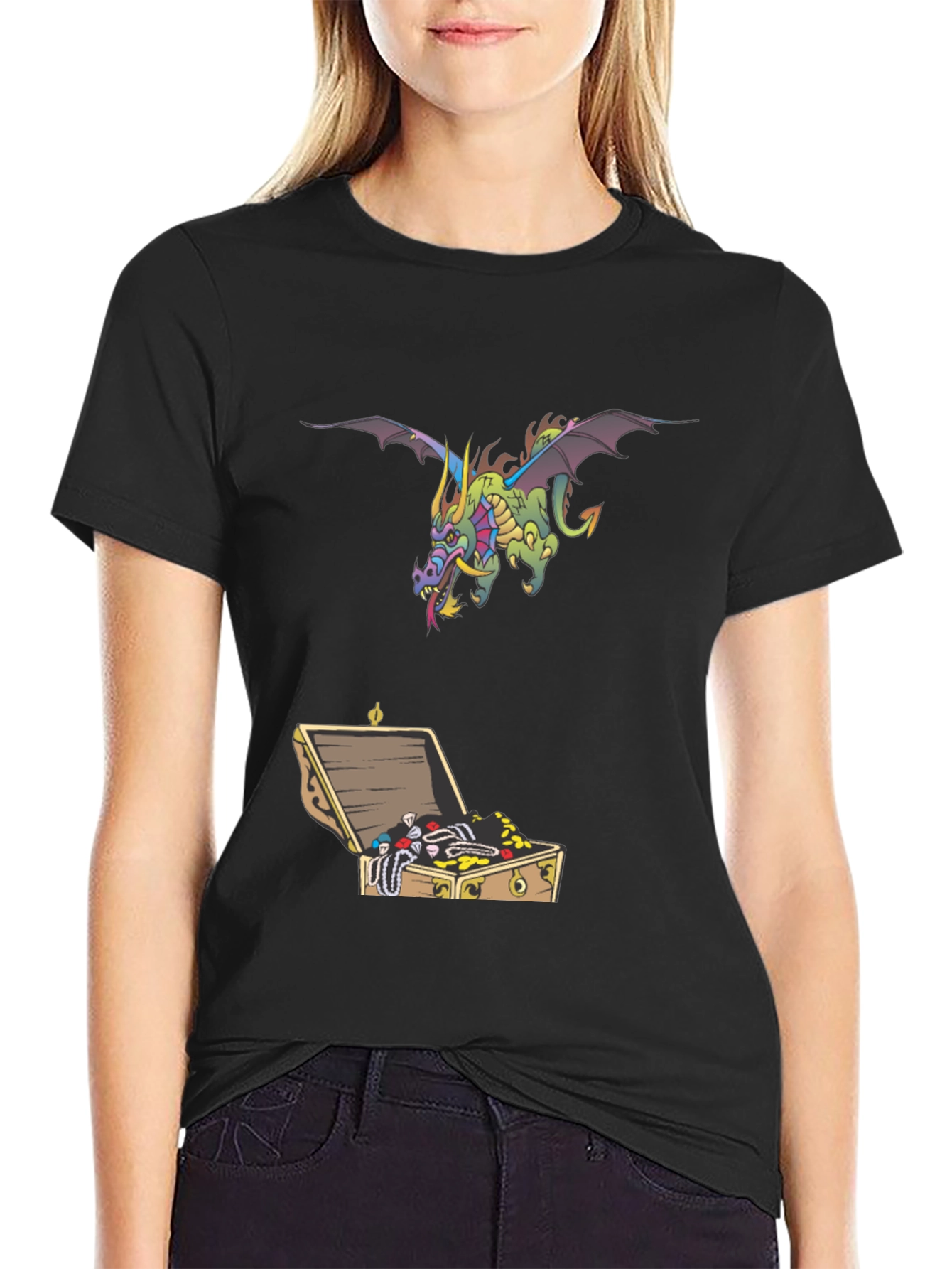 Dragon & Treasure Chest Graphic Tee