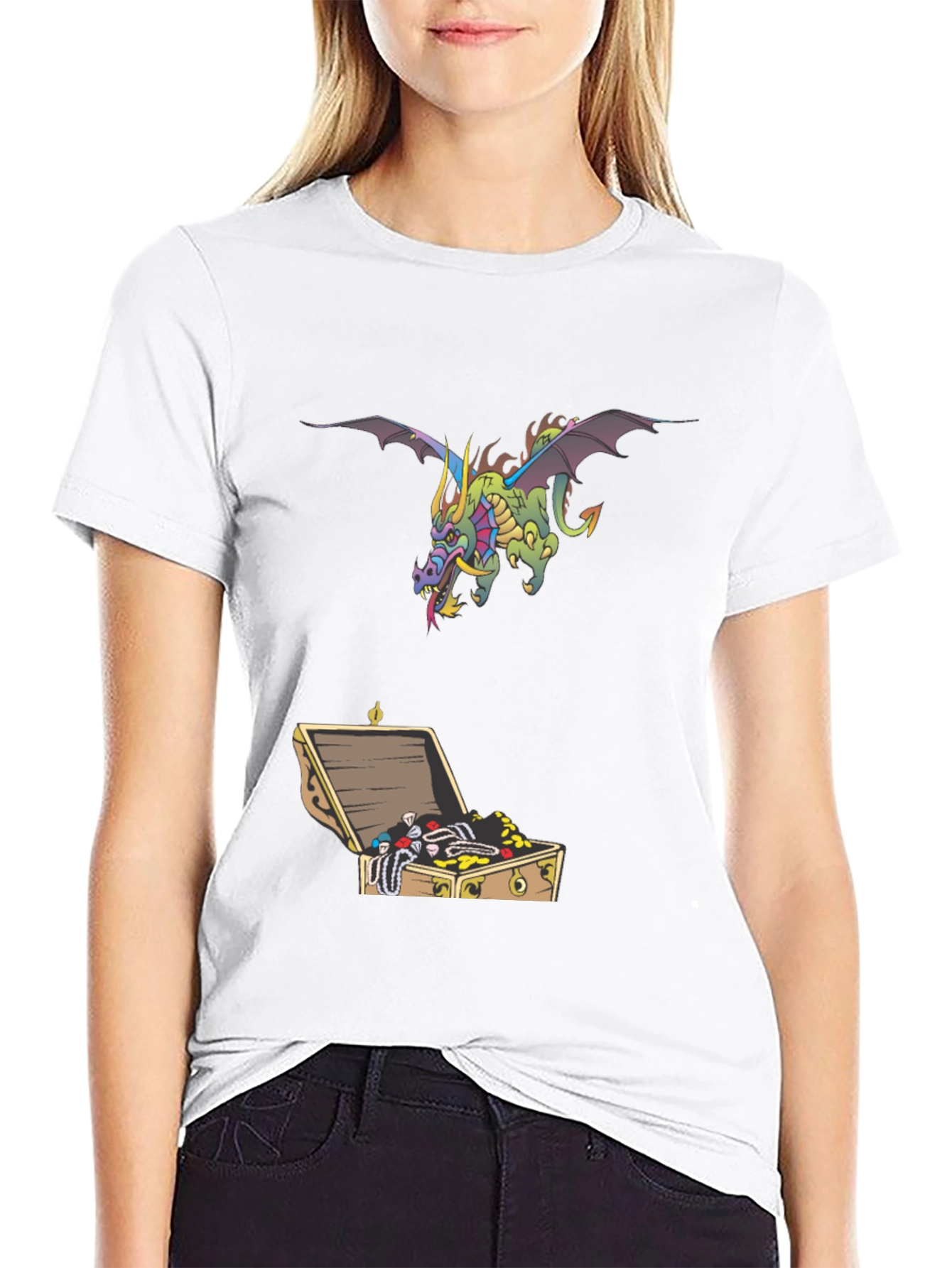 Dragon & Treasure Chest Graphic Tee