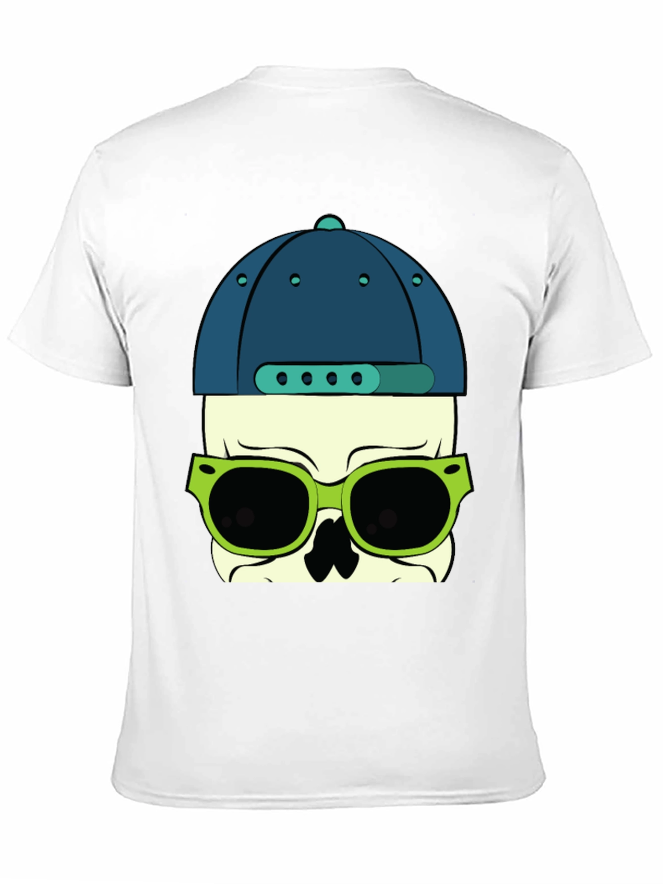 Skull with Hat and Sunglasses Graphic T-Shirt