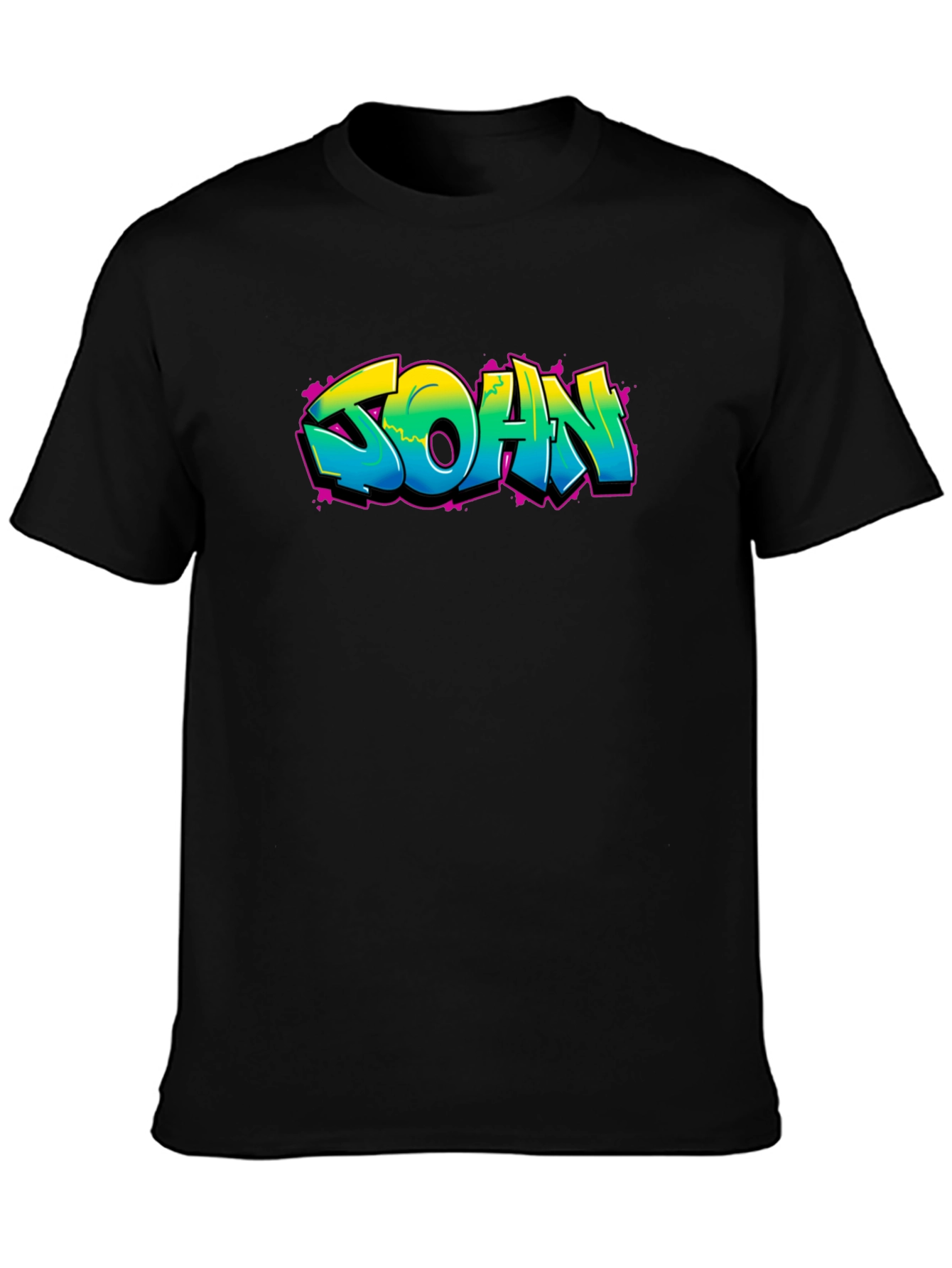 Graffiti Style SOAN Print Black T-Shirt