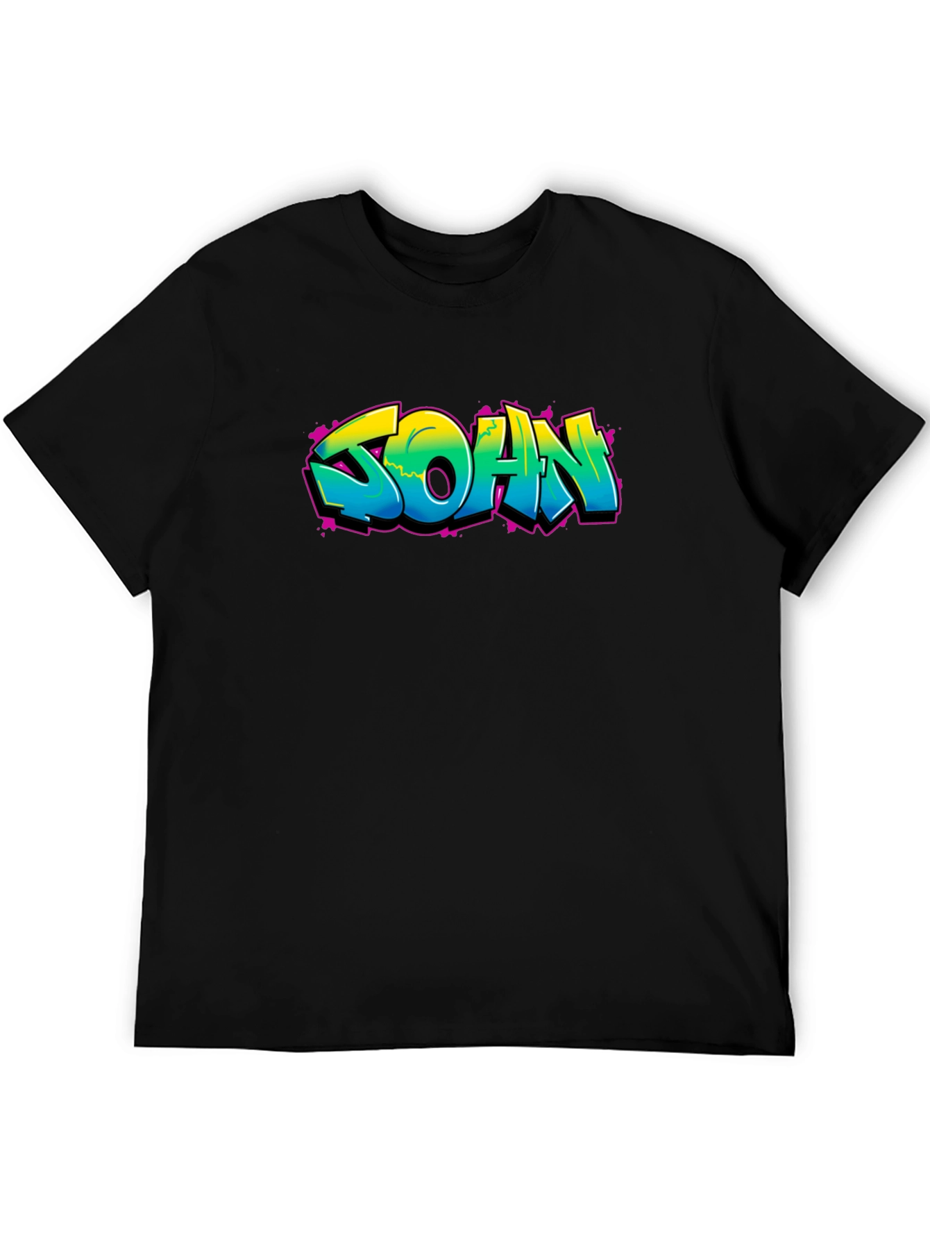 Graffiti Style SOAN Print Black T-Shirt