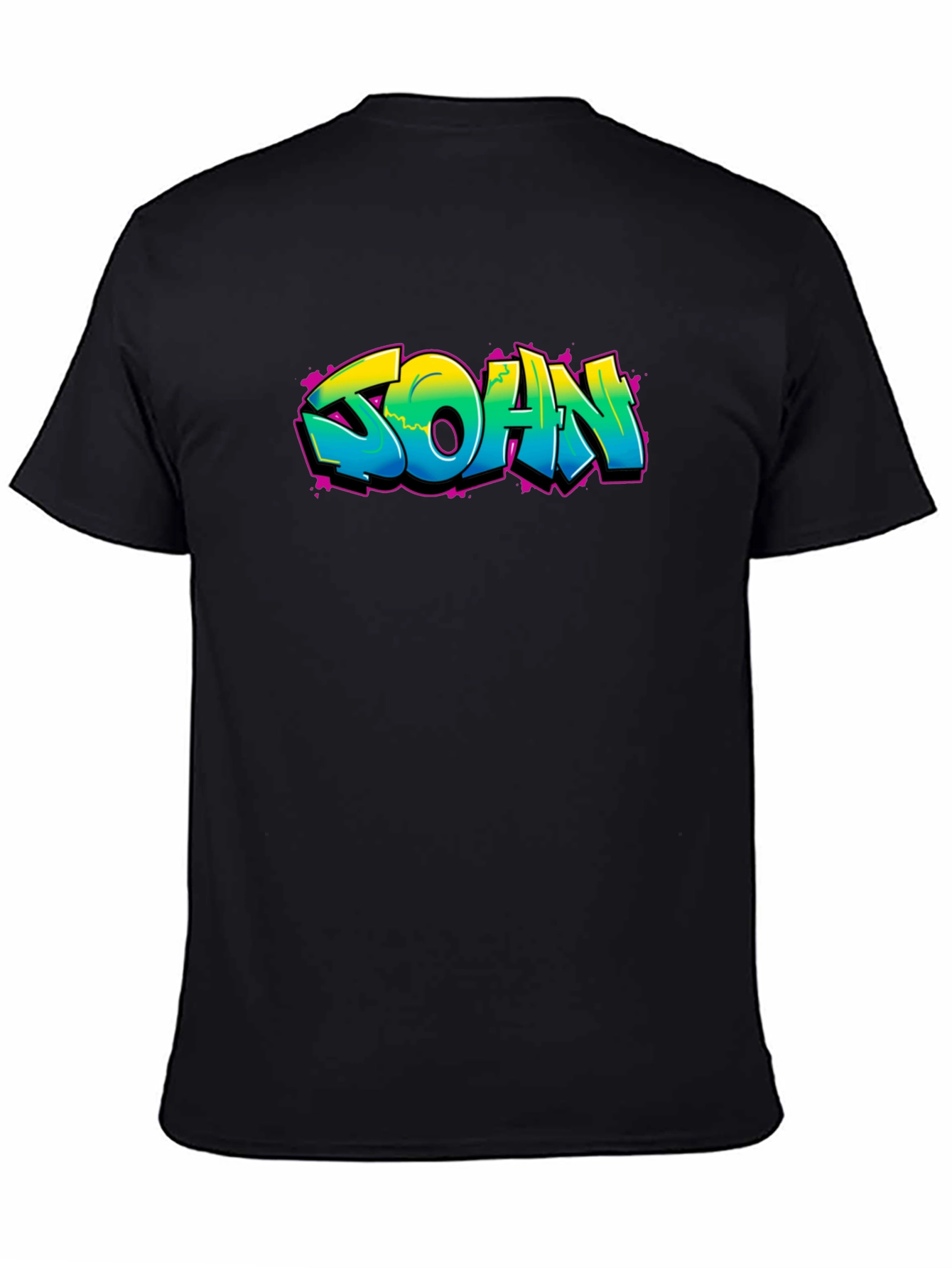 Graffiti Style SOAN Print Black T-Shirt