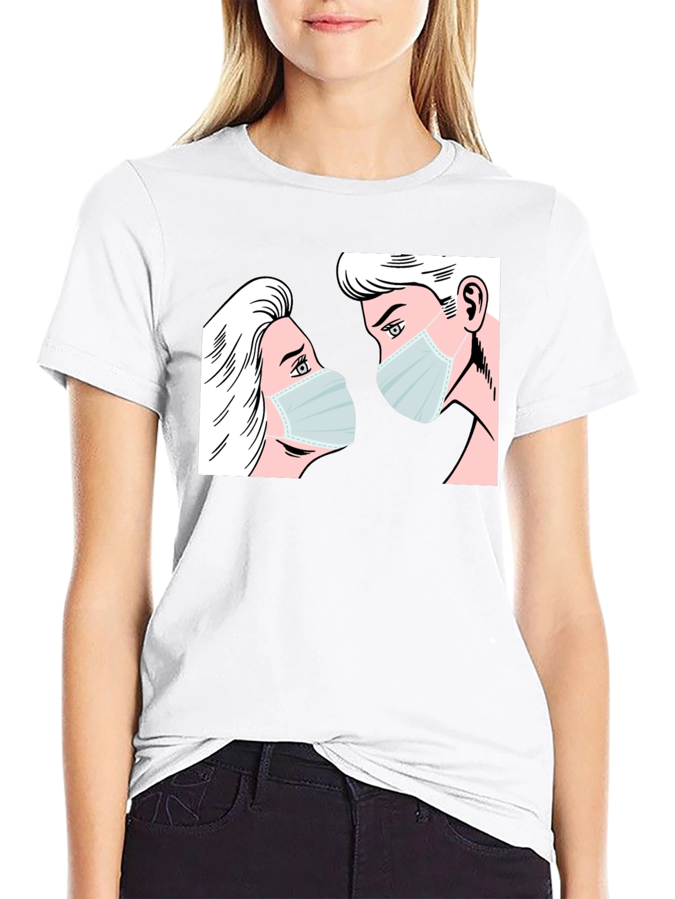 Masked Lovers Graphic Tee - Black