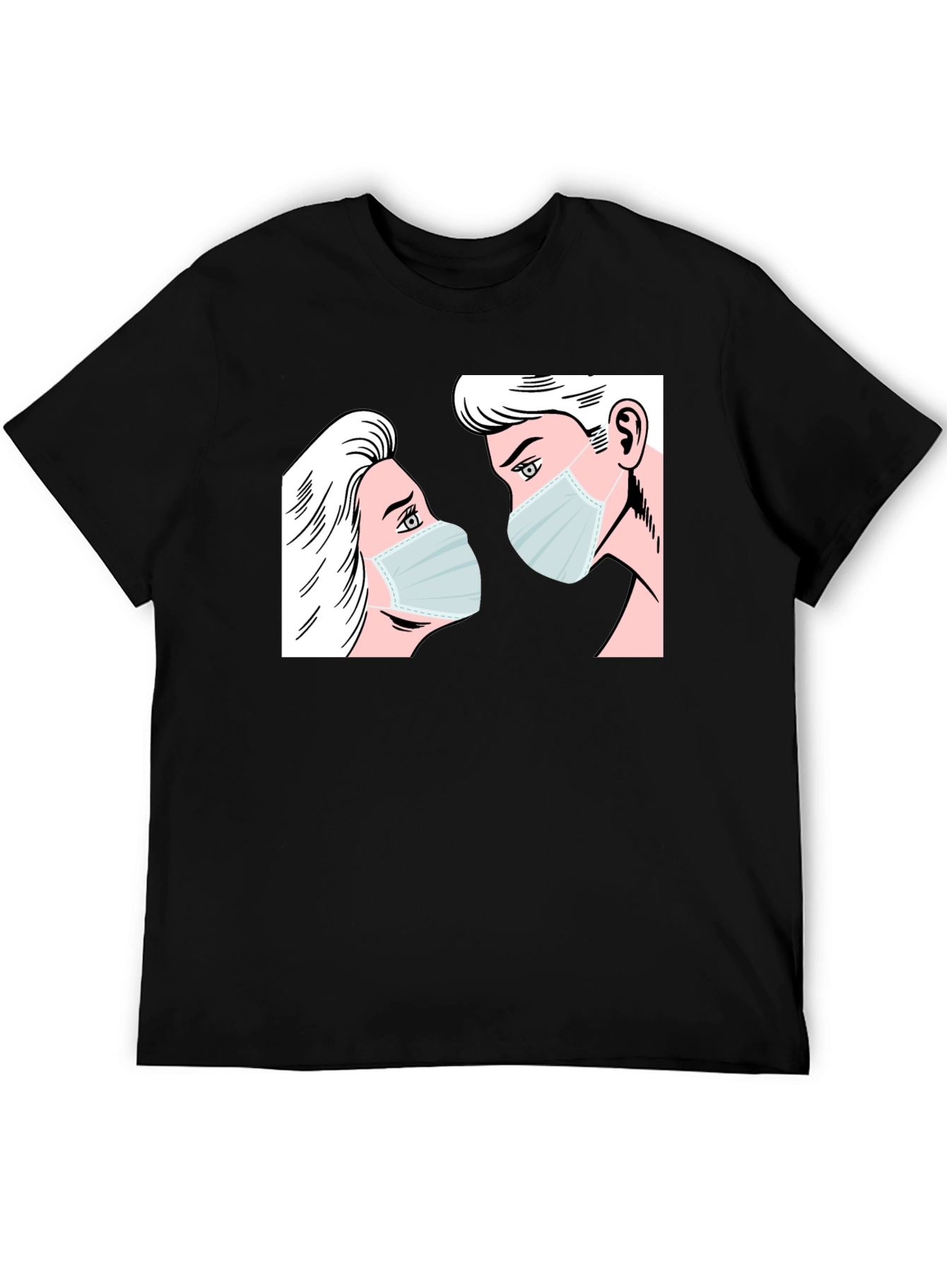 Masked Lovers Graphic Tee - Black