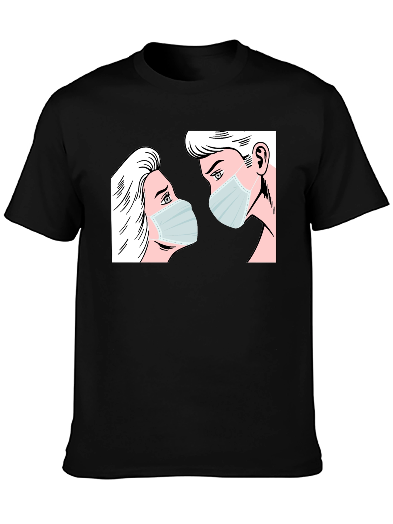 Masked Lovers Graphic Tee - Black