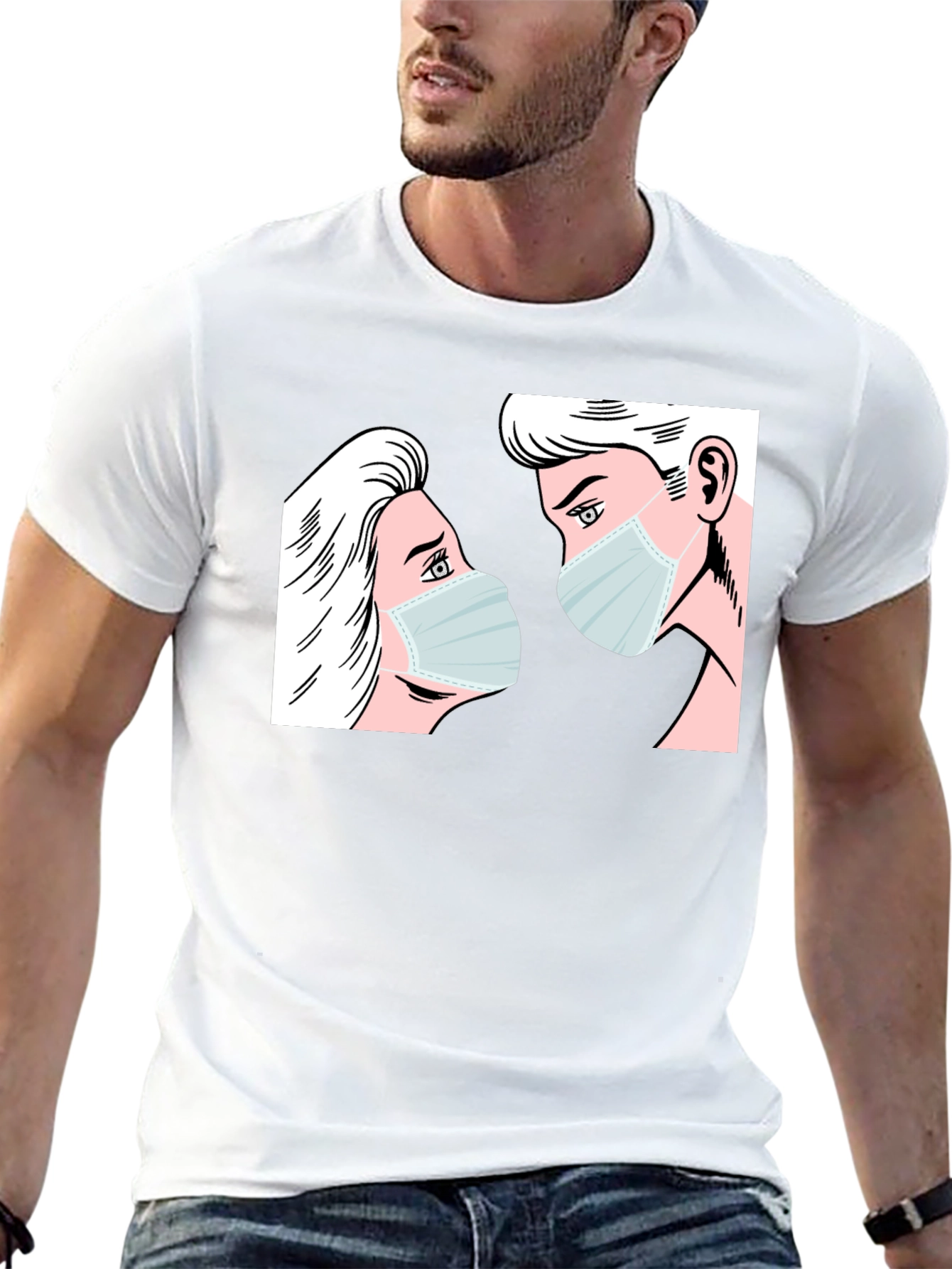 Masked Lovers Graphic Tee - Black