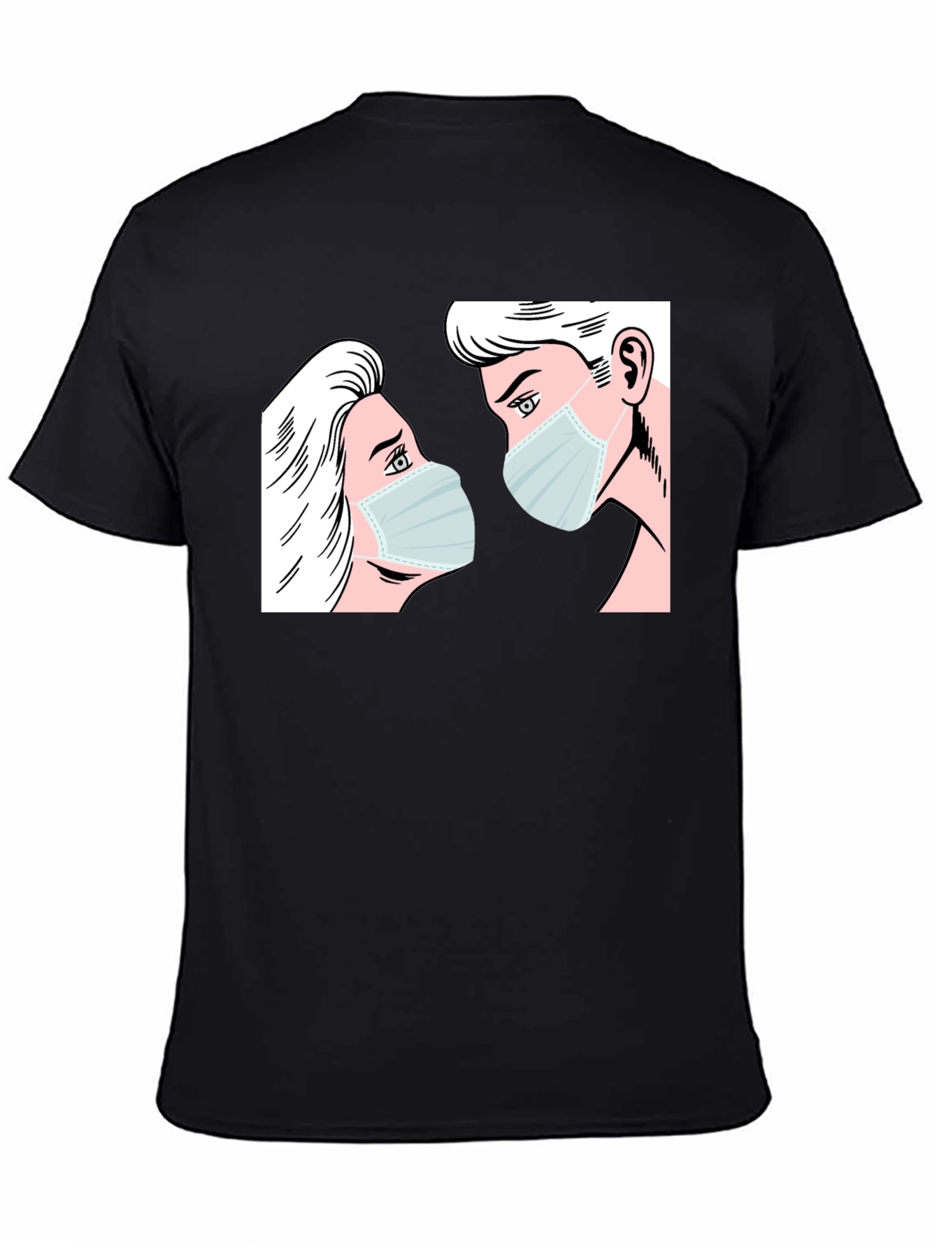 Masked Lovers Graphic Tee - Black