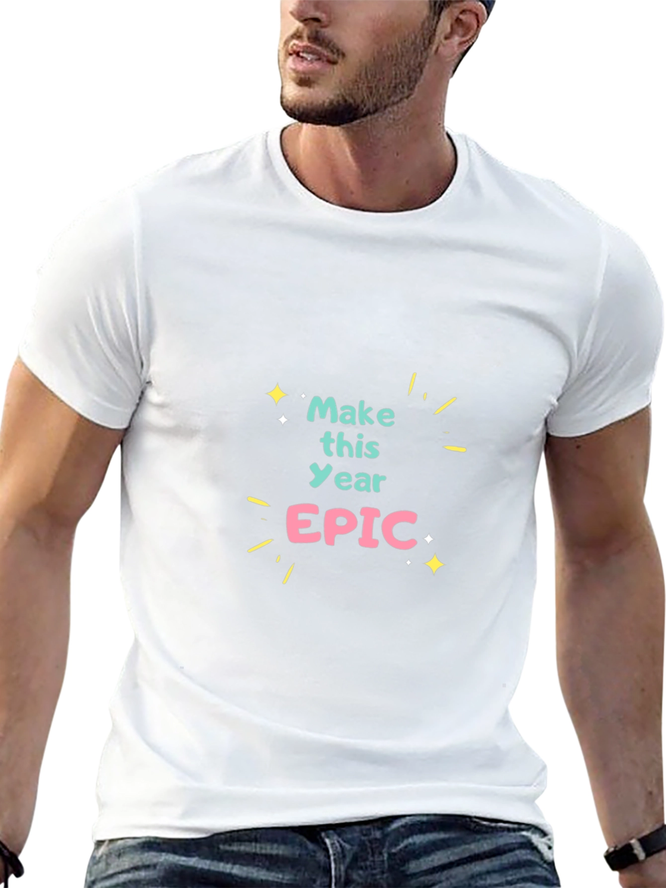 Make This Year Epic - Black Graphic T-Shirt