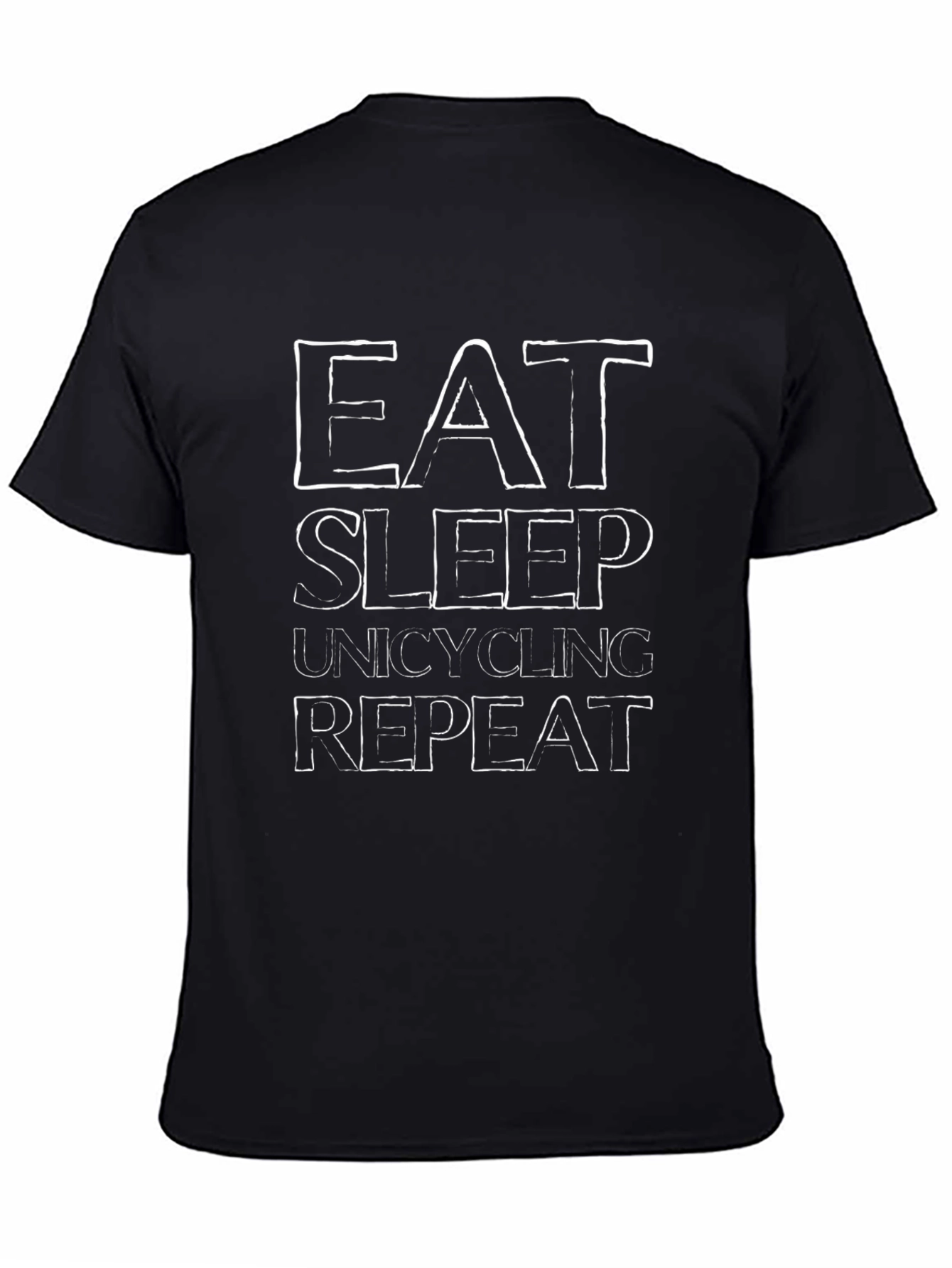 Eat Sleep Unicycling Repeat Black Graphic Tee