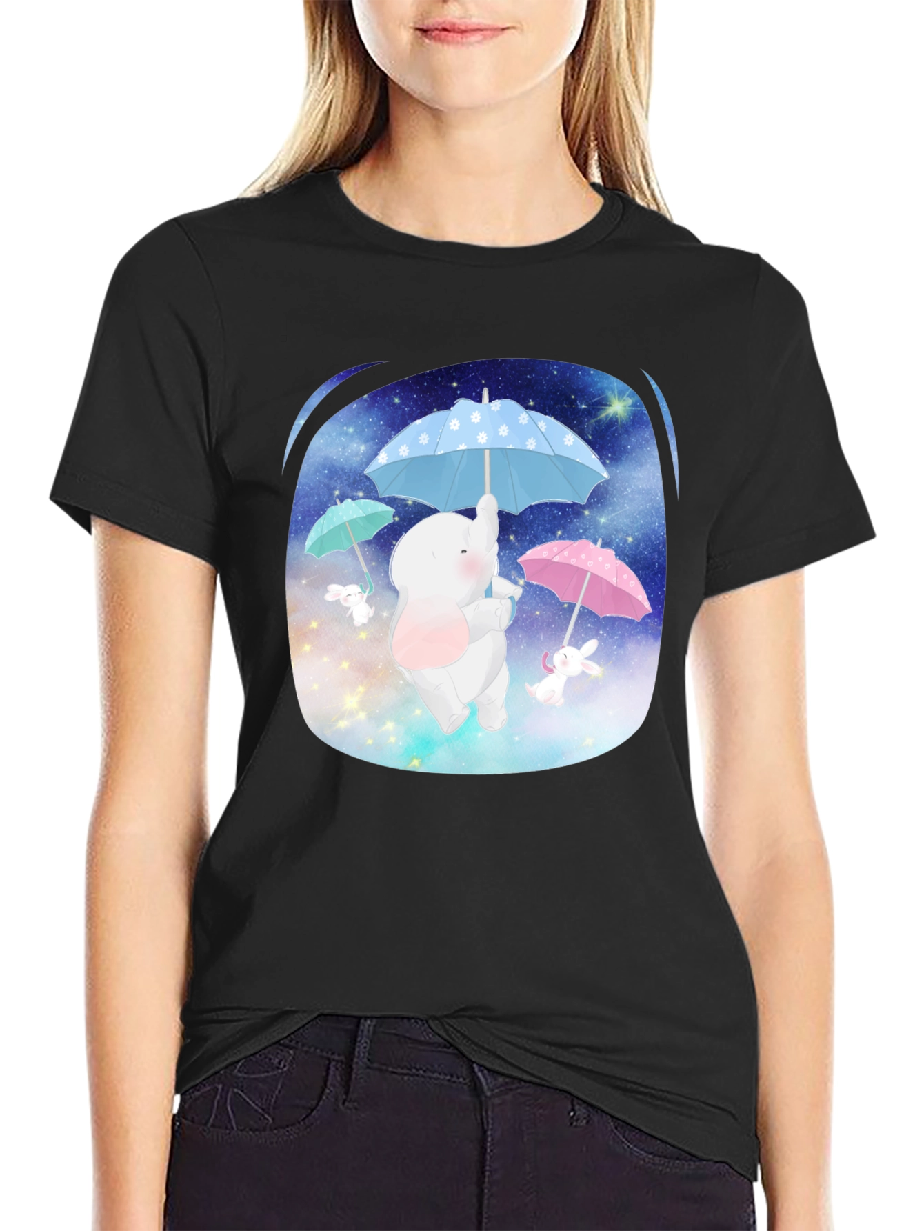Cute Elephant & Bunny Tee - Dreamy Design