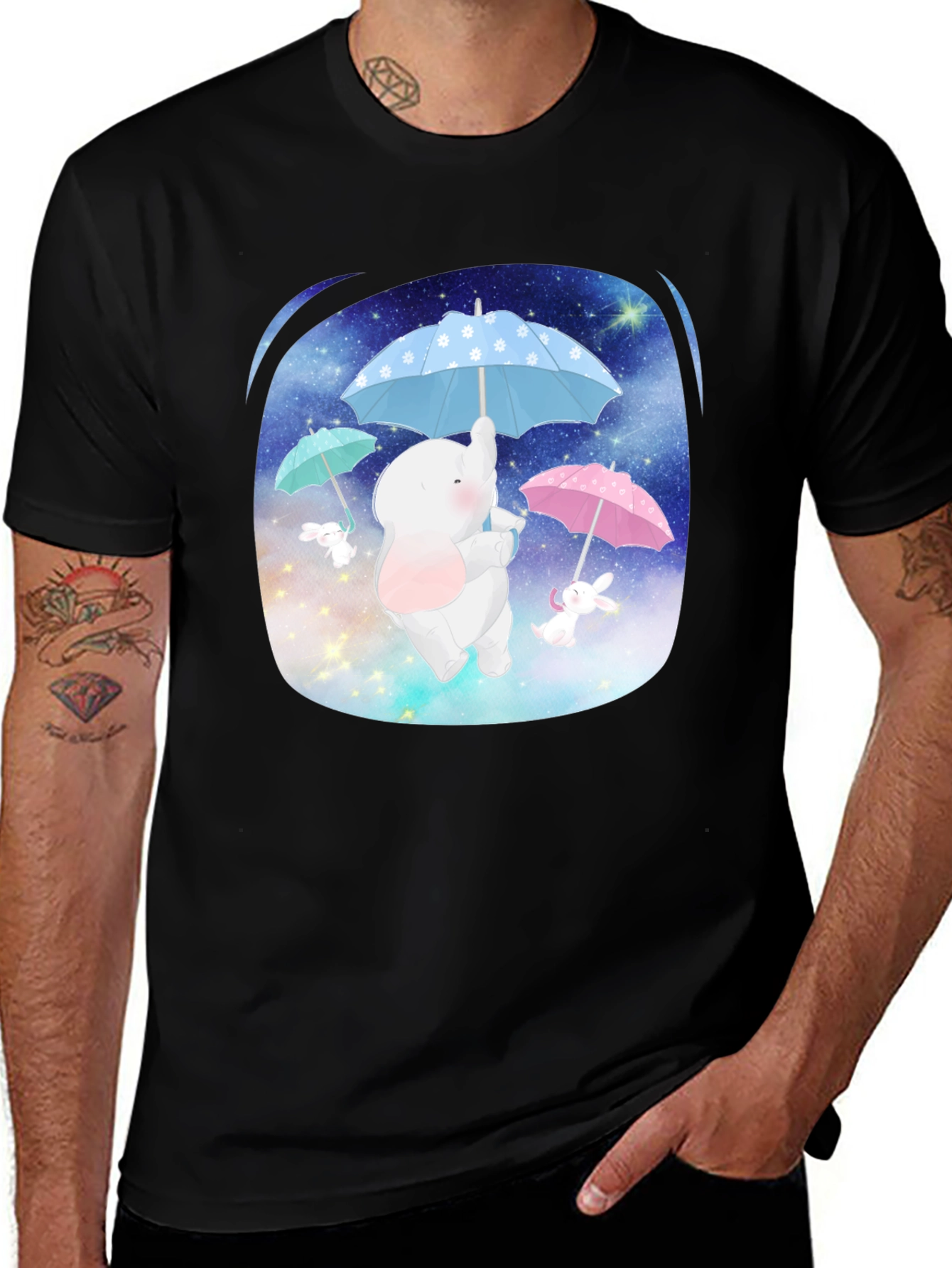 Cute Elephant & Bunny Tee - Dreamy Design