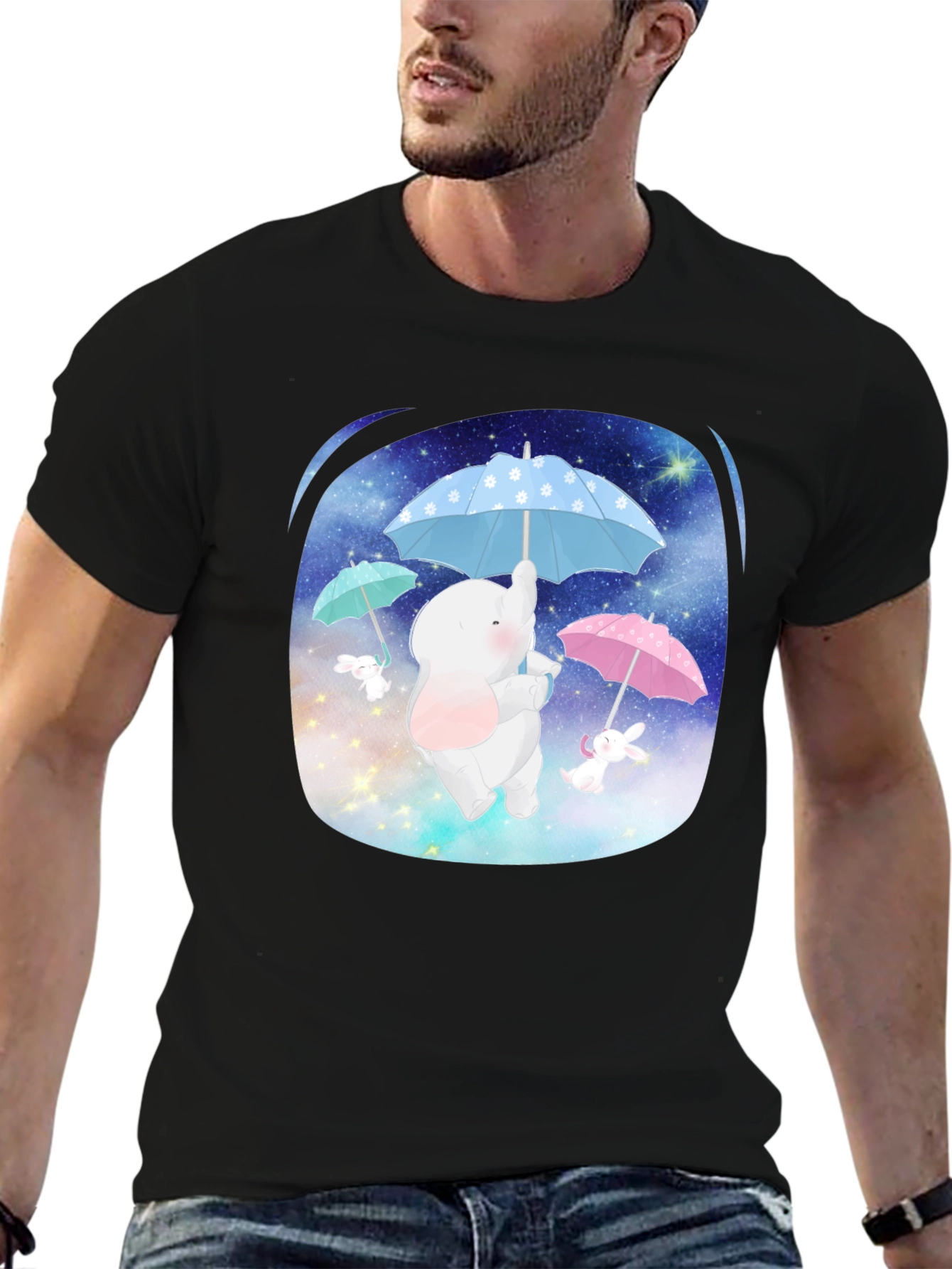 Cute Elephant & Bunny Tee - Dreamy Design