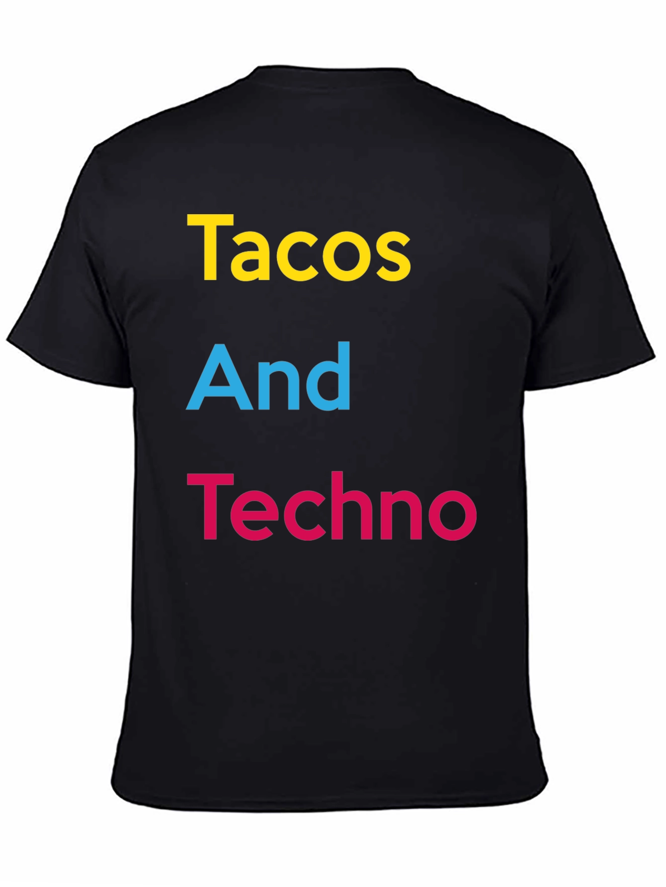 Tacos And Techno Graphic Tee - Black Cotton T-Shirt