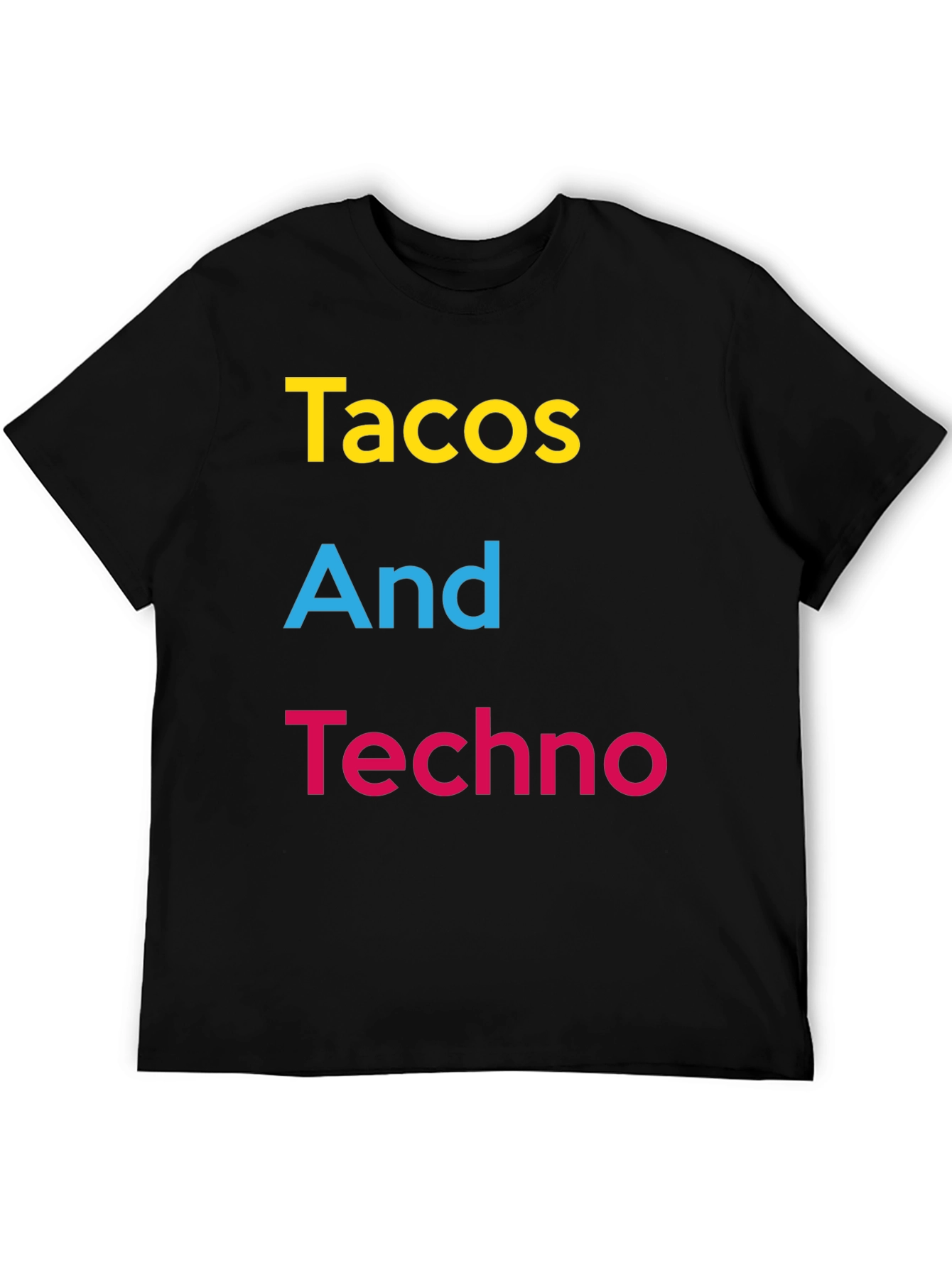 Tacos And Techno Graphic Tee - Black Cotton T-Shirt