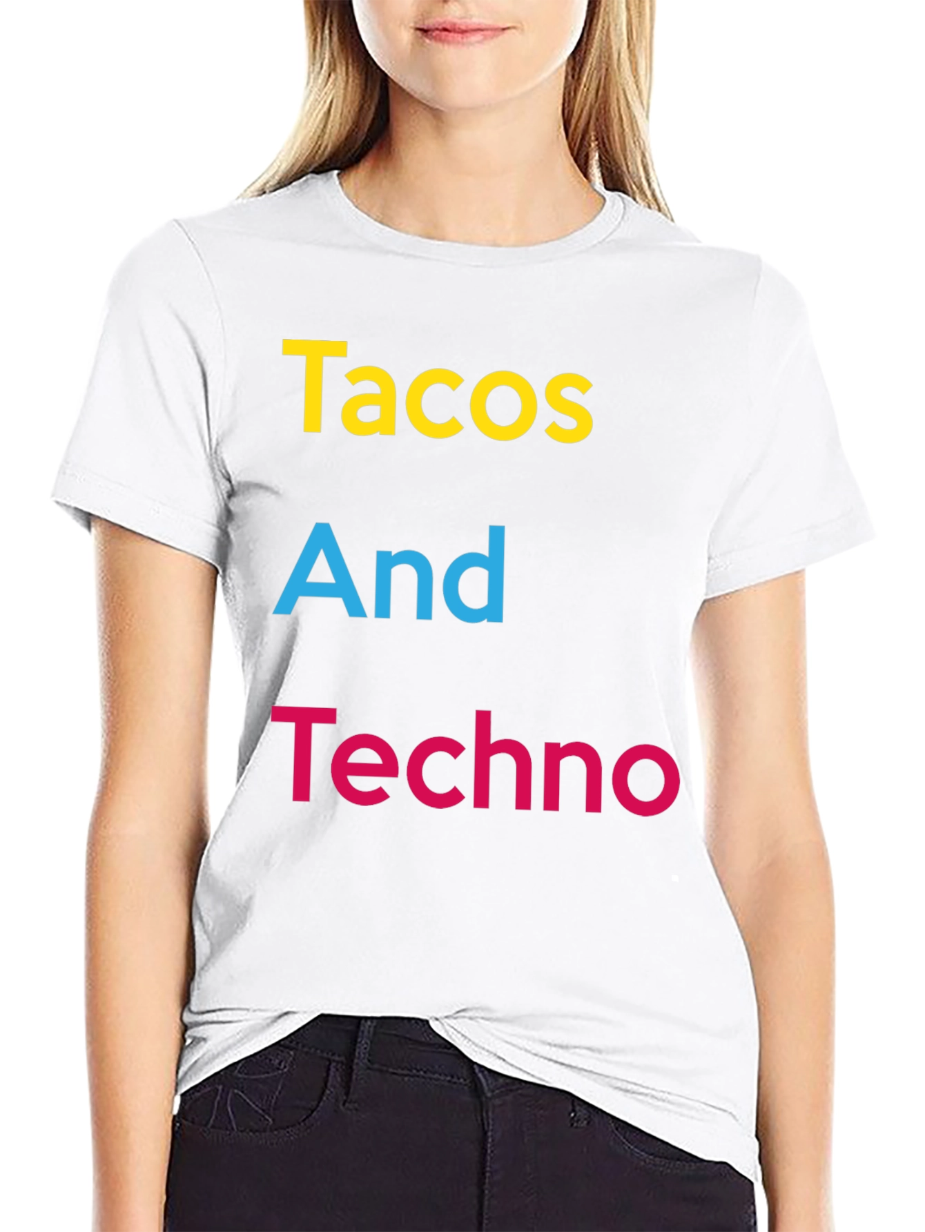Tacos And Techno Graphic Tee - Black Cotton T-Shirt