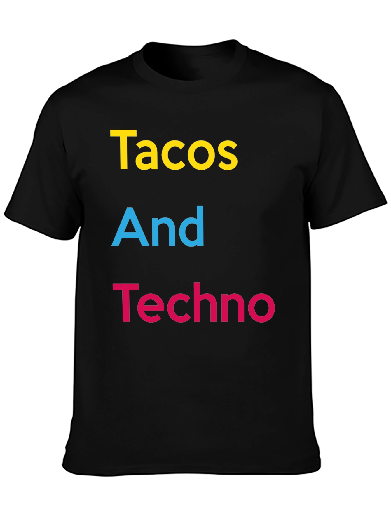 Tacos And Techno Graphic Tee - Black Cotton T-Shirt