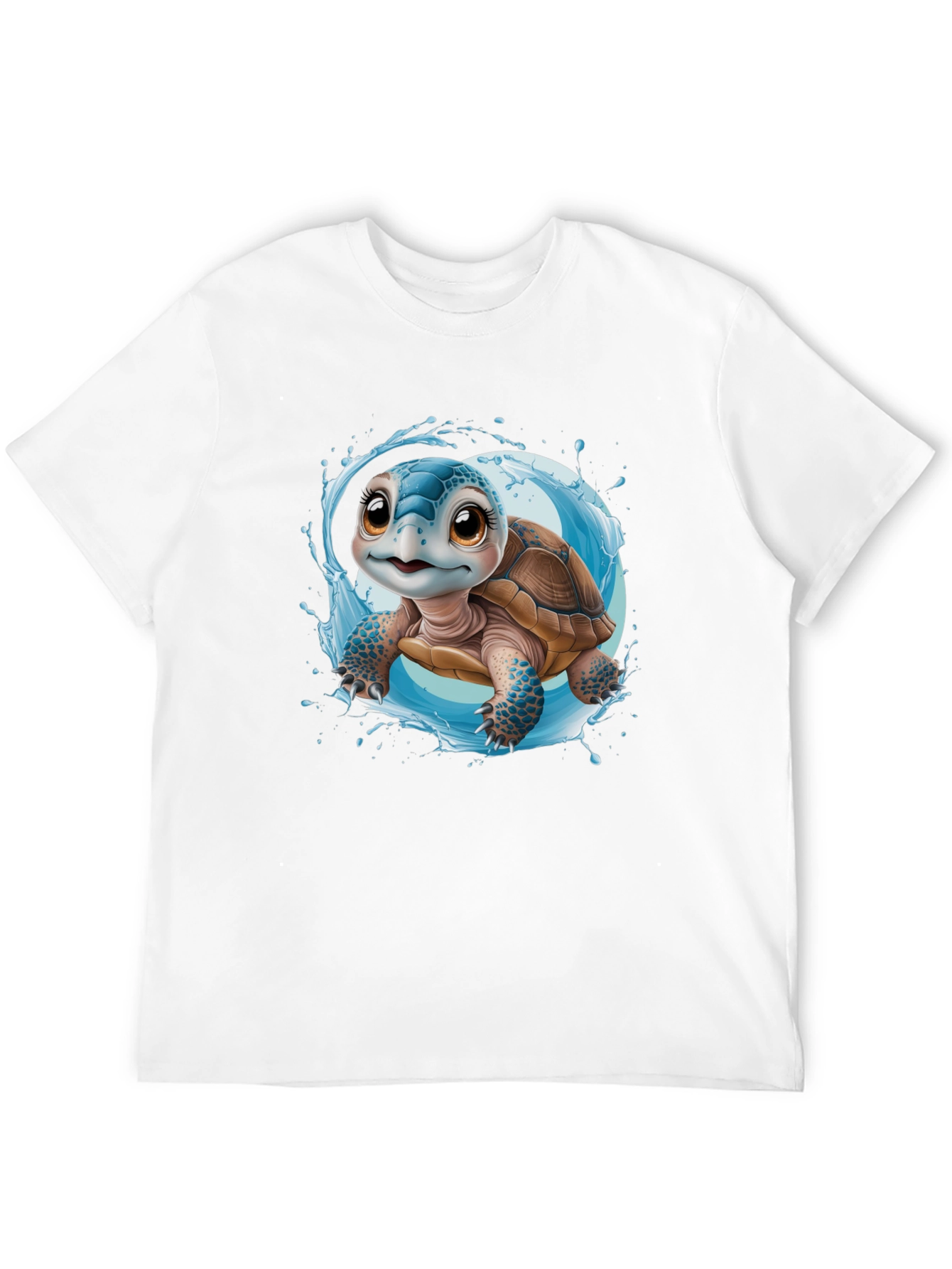 Cute Turtle Graphic Black Tee