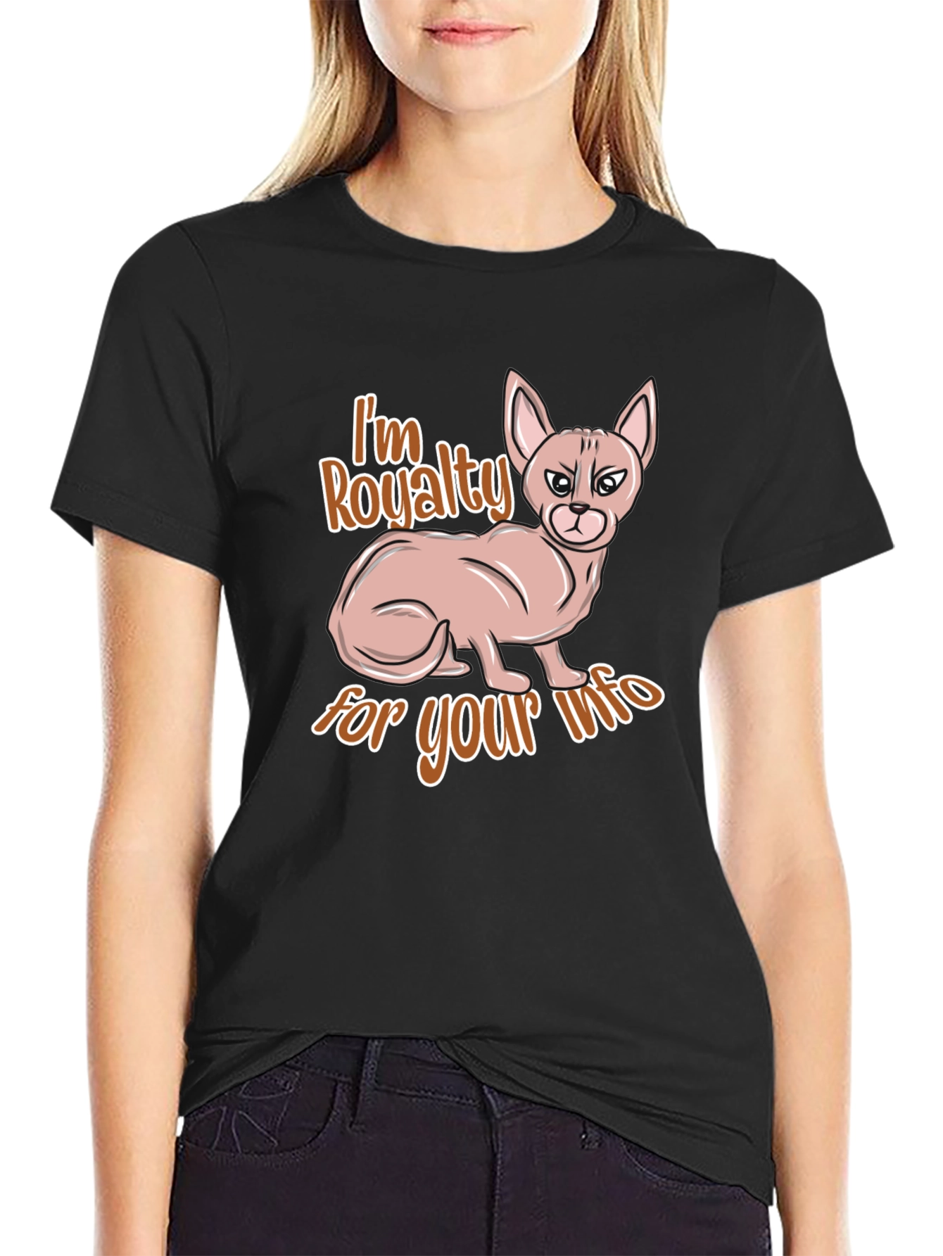 Im Royalty for Your Info Black T-Shirt