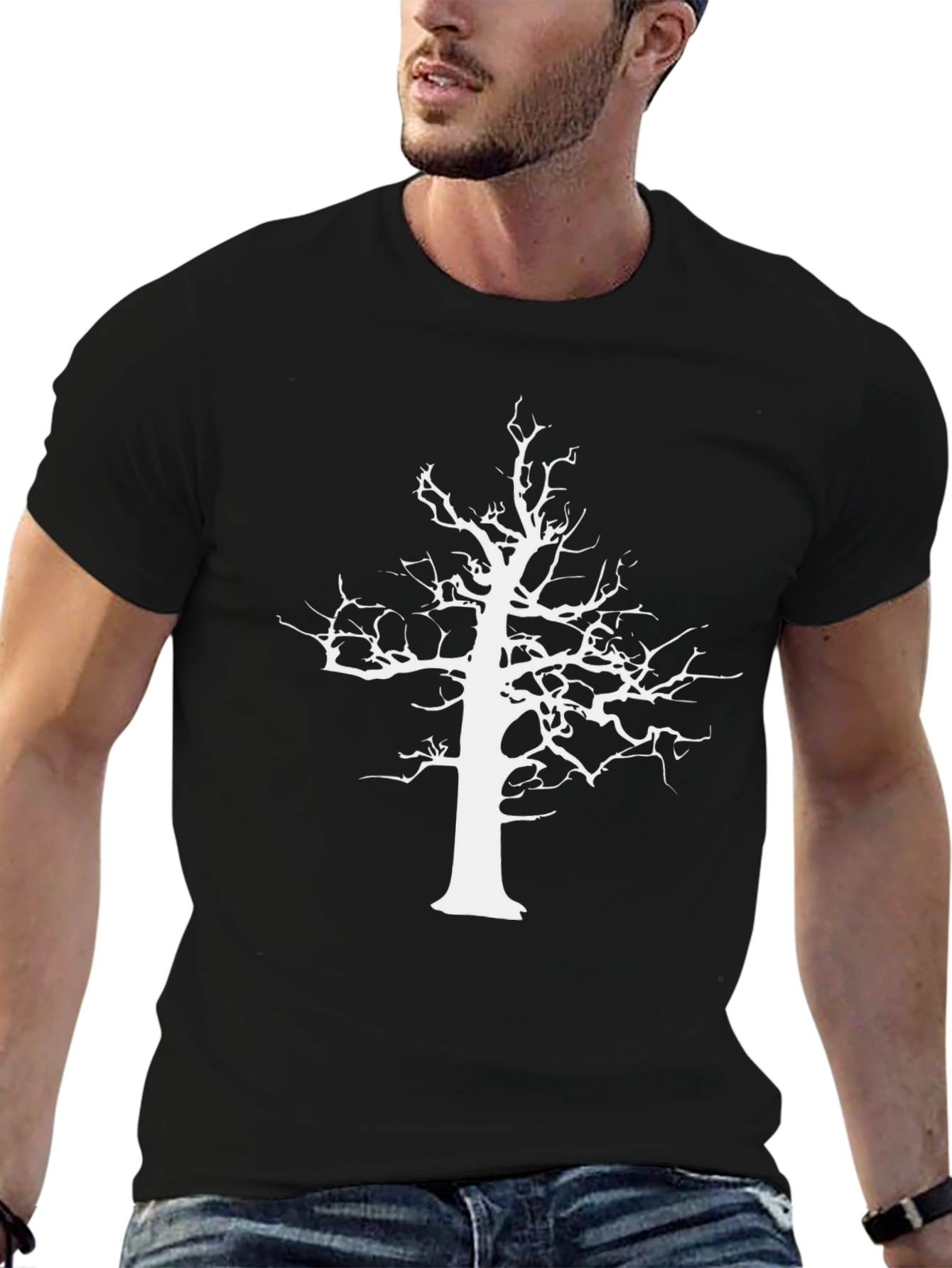 Mens Black Tree Graphic T-Shirt