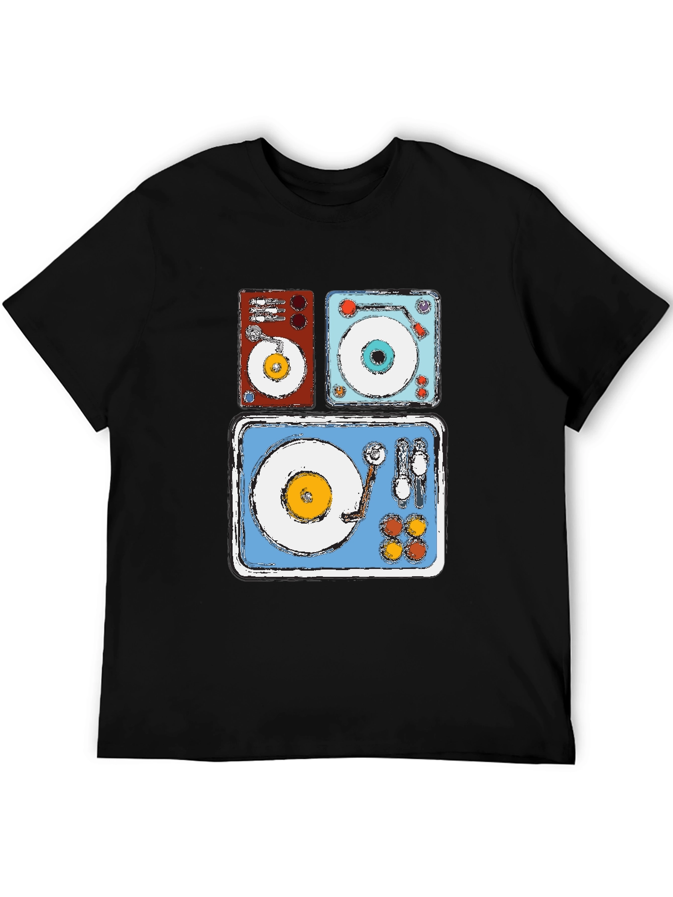 Retro Turntable Graphic Tee - DJ Music Lover Shirt