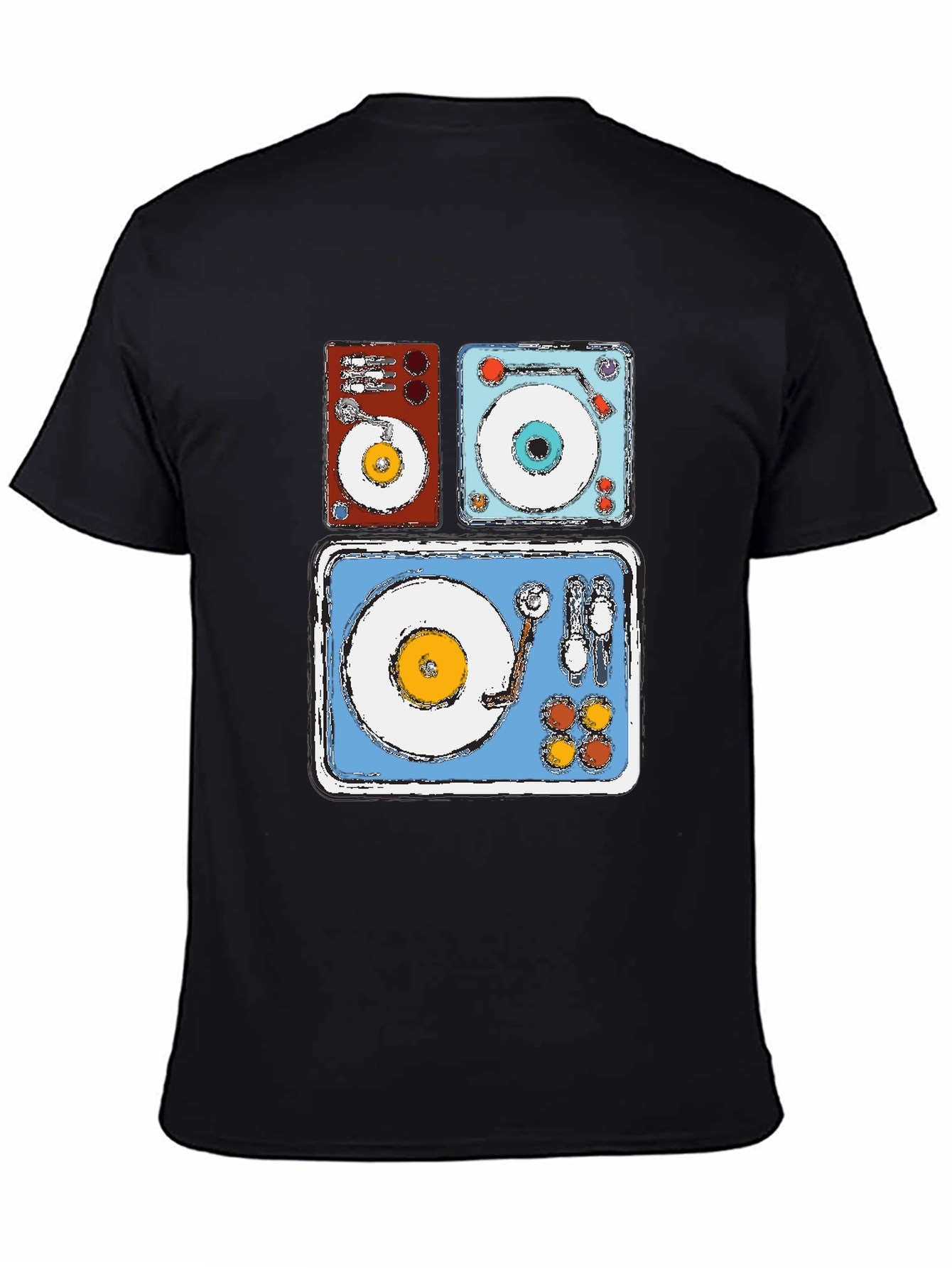 Retro Turntable Graphic Tee - DJ Music Lover Shirt