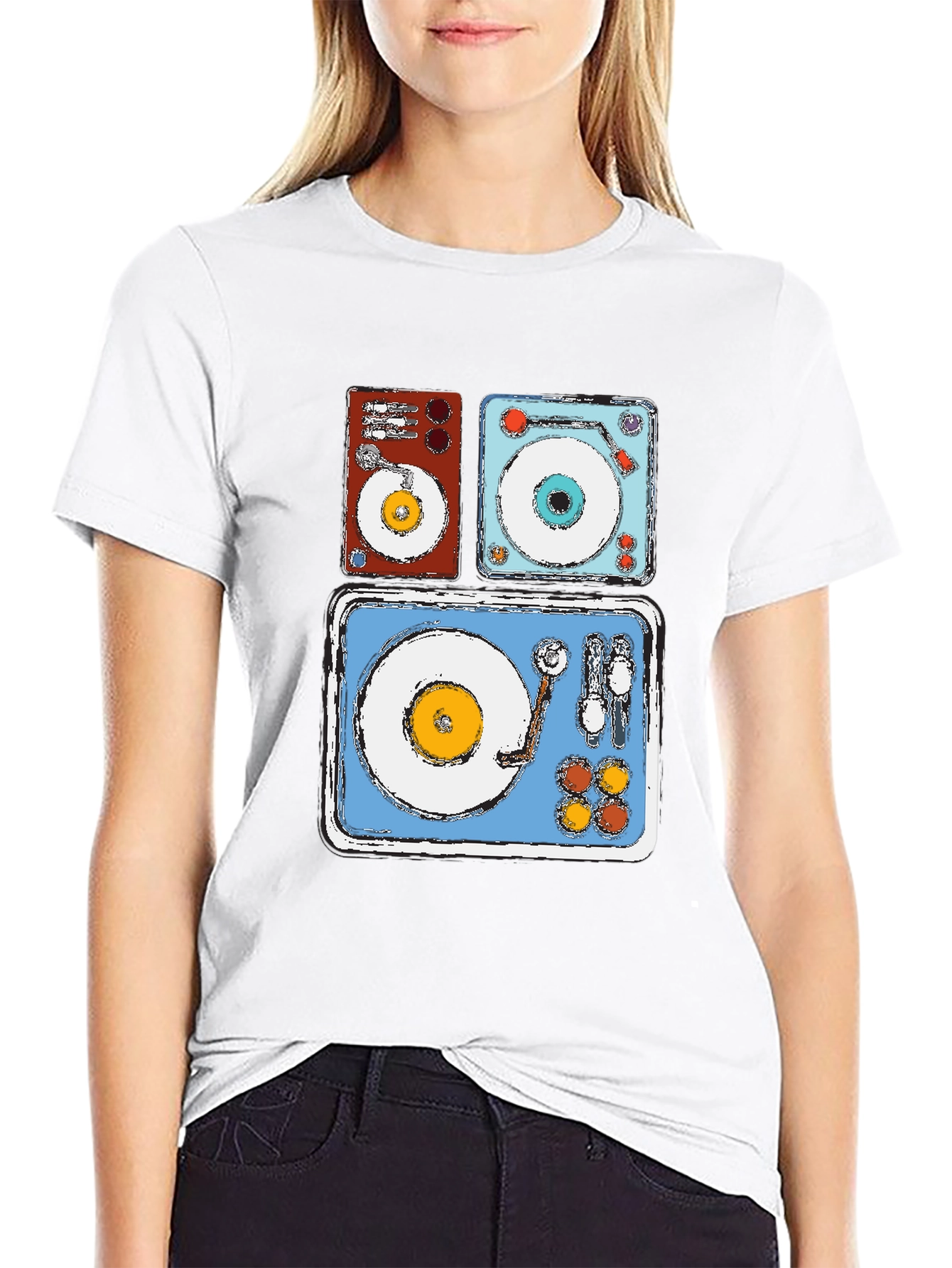 Retro Turntable Graphic Tee - DJ Music Lover Shirt