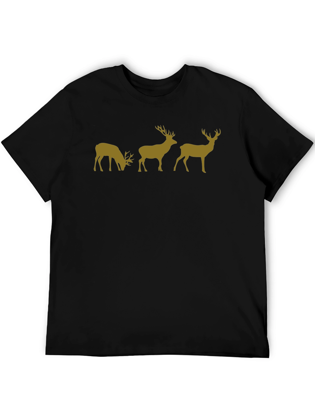 Deer Silhouette Graphic Black T-Shirt