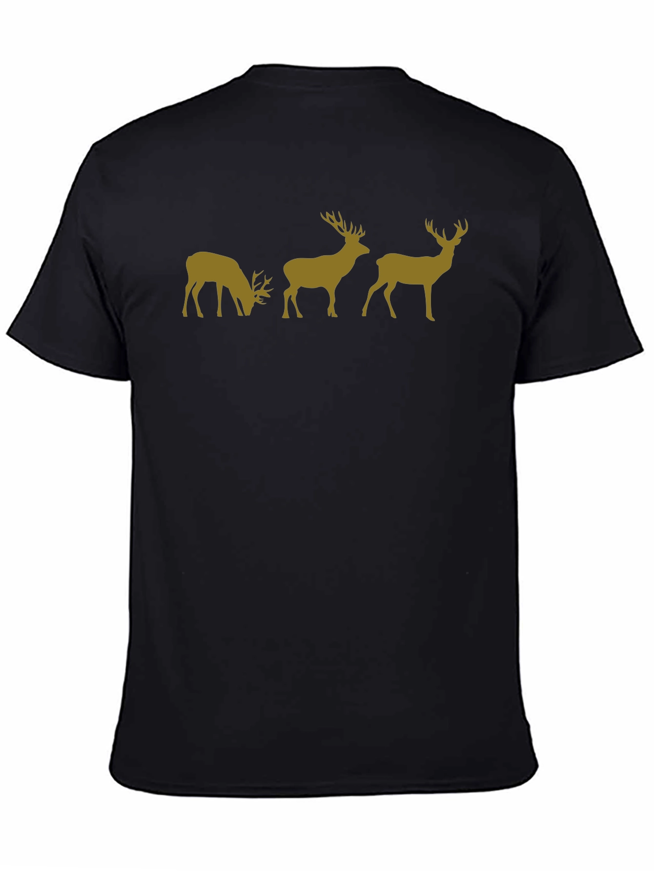 Deer Silhouette Graphic Black T-Shirt