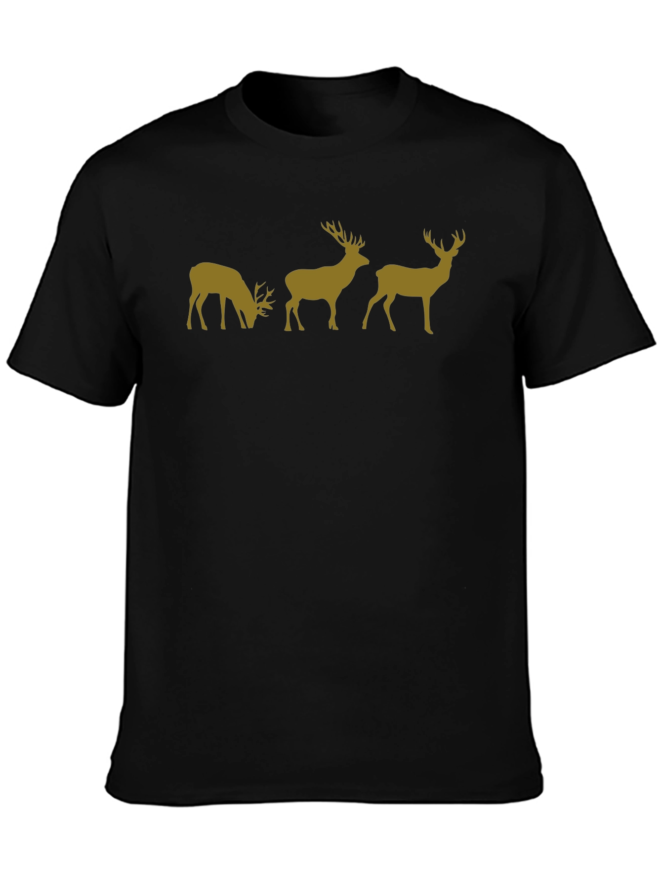 Deer Silhouette Graphic Black T-Shirt