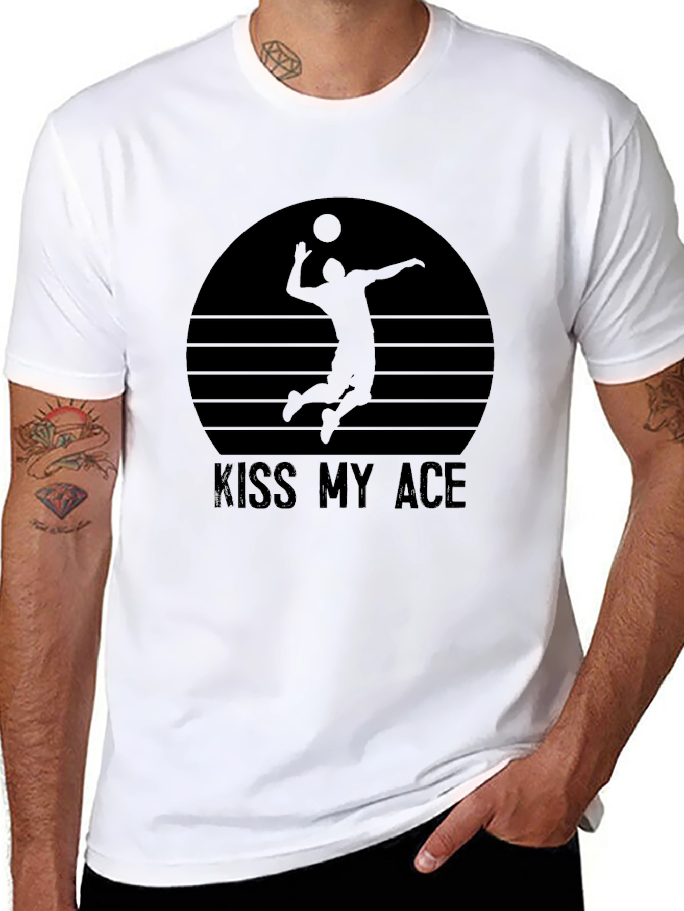 Kiss My Ace Volleyball Graphic Tee - Black