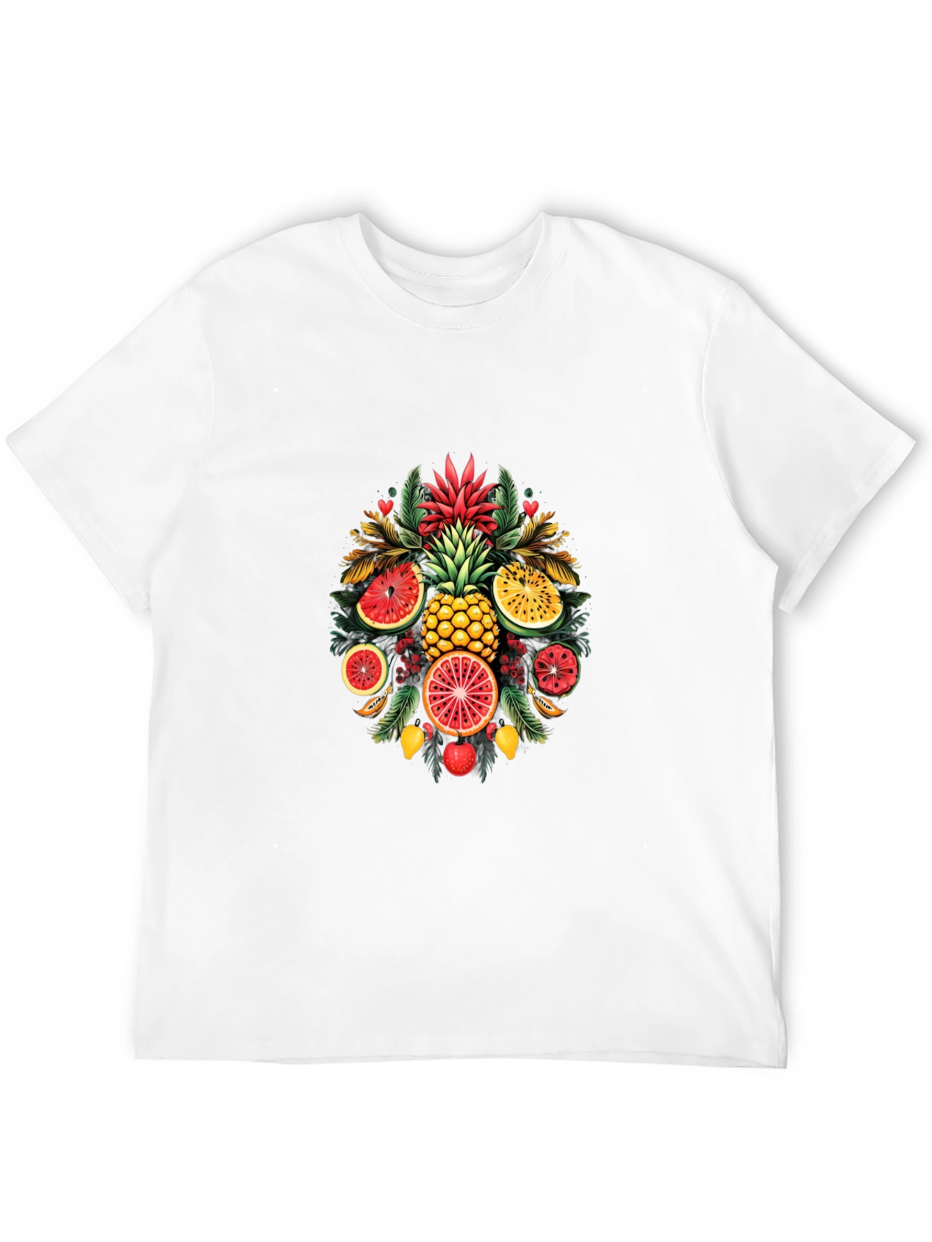 Tropical Fruit Medley Graphic T-Shirt - Summer Style