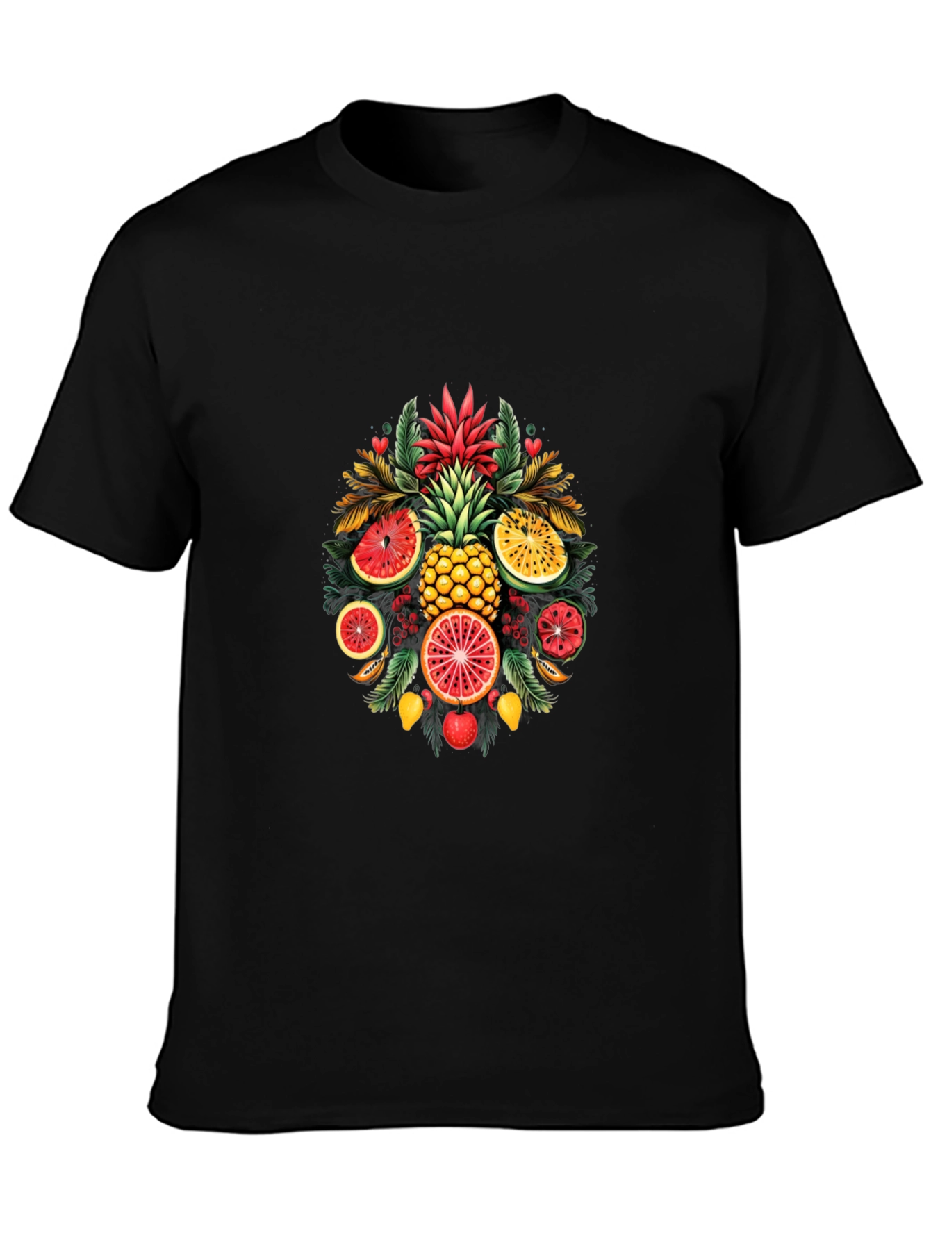 Tropical Fruit Medley Graphic T-Shirt - Summer Style