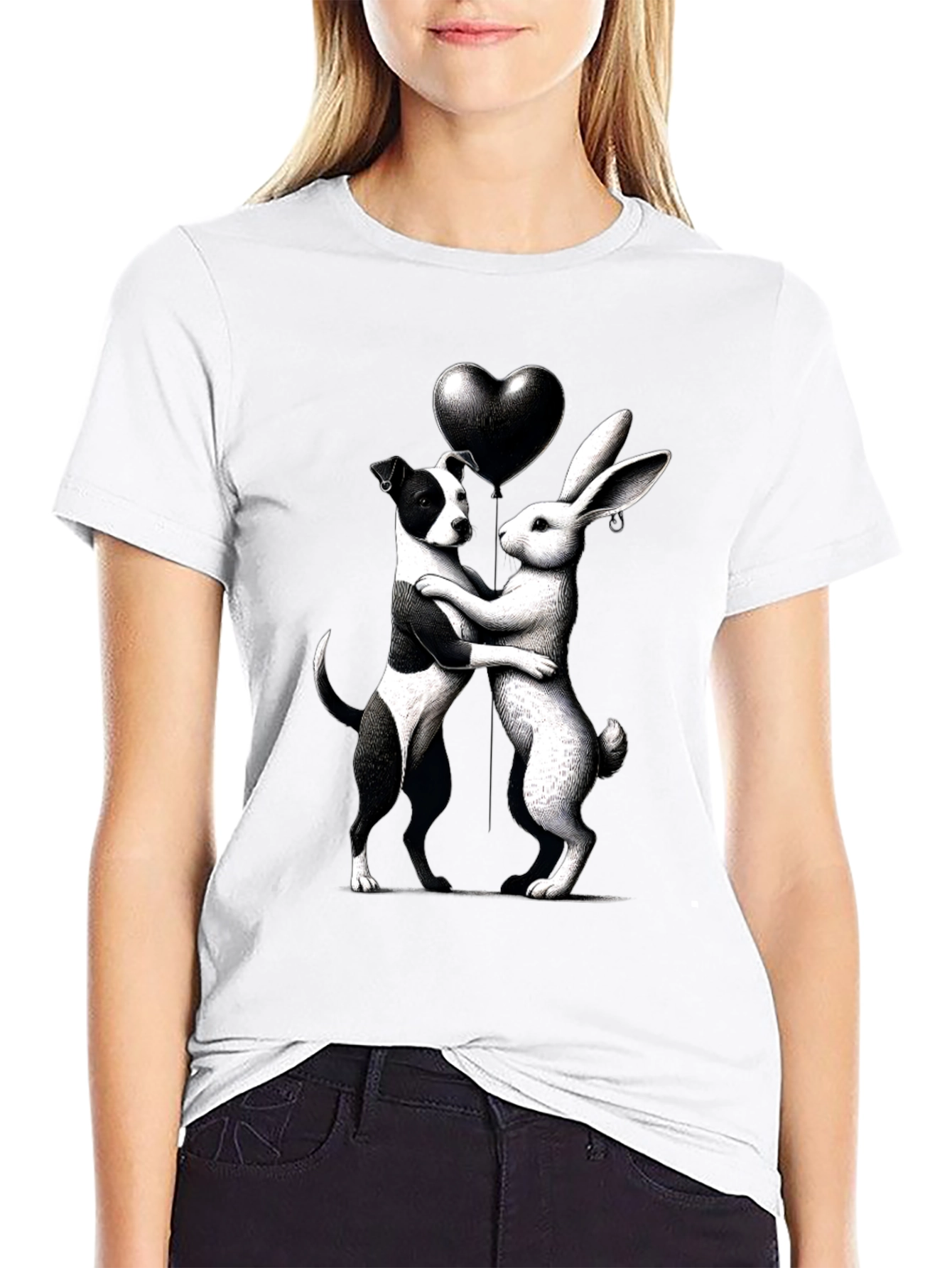 Dog & Rabbit Heart Graphic Tee