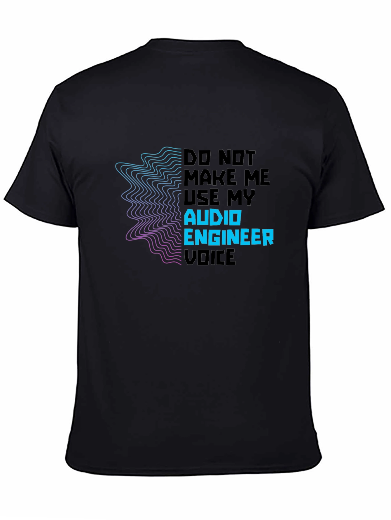 Audio Engineer Voice Graphic T-Shirt - Black