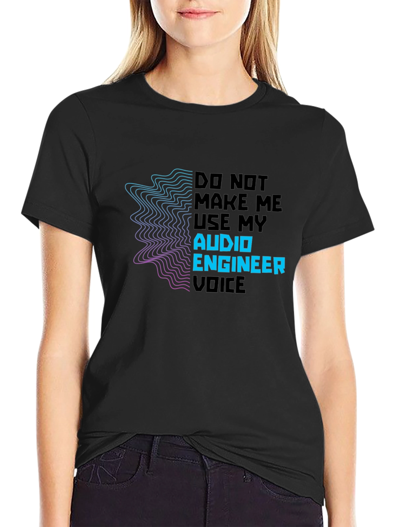 Audio Engineer Voice Graphic T-Shirt - Black