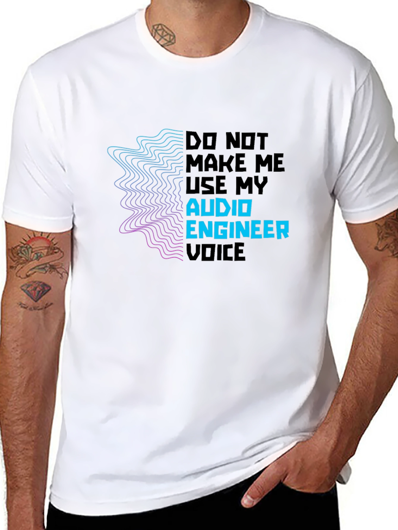 Audio Engineer Voice Graphic T-Shirt - Black