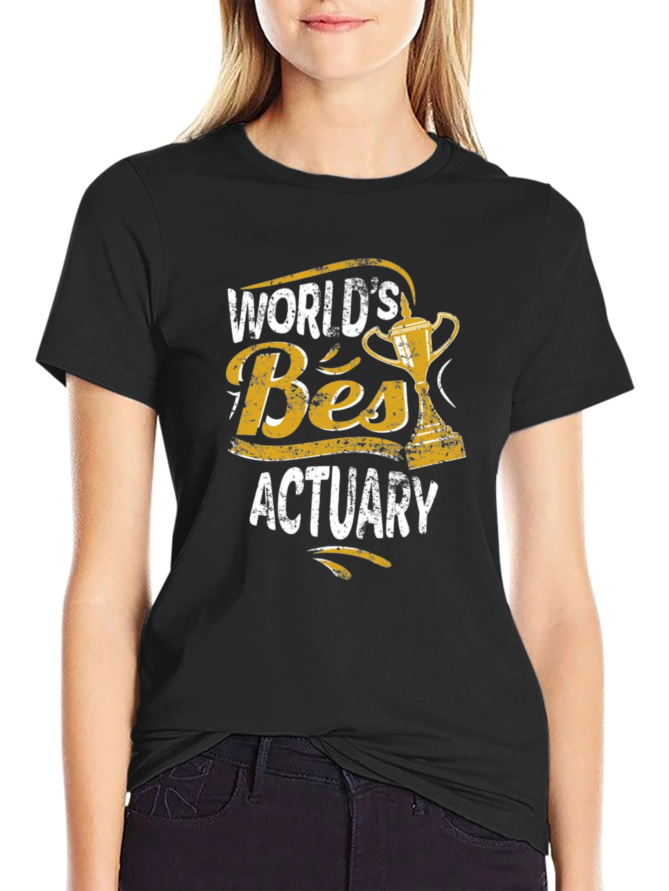 Worlds Best Actuary Graphic Tee - Black