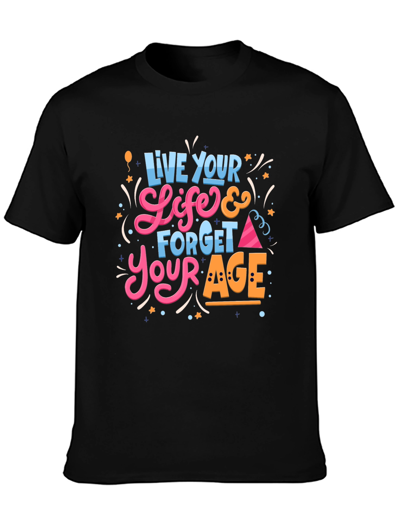 Live Your Life Black Graphic Tee