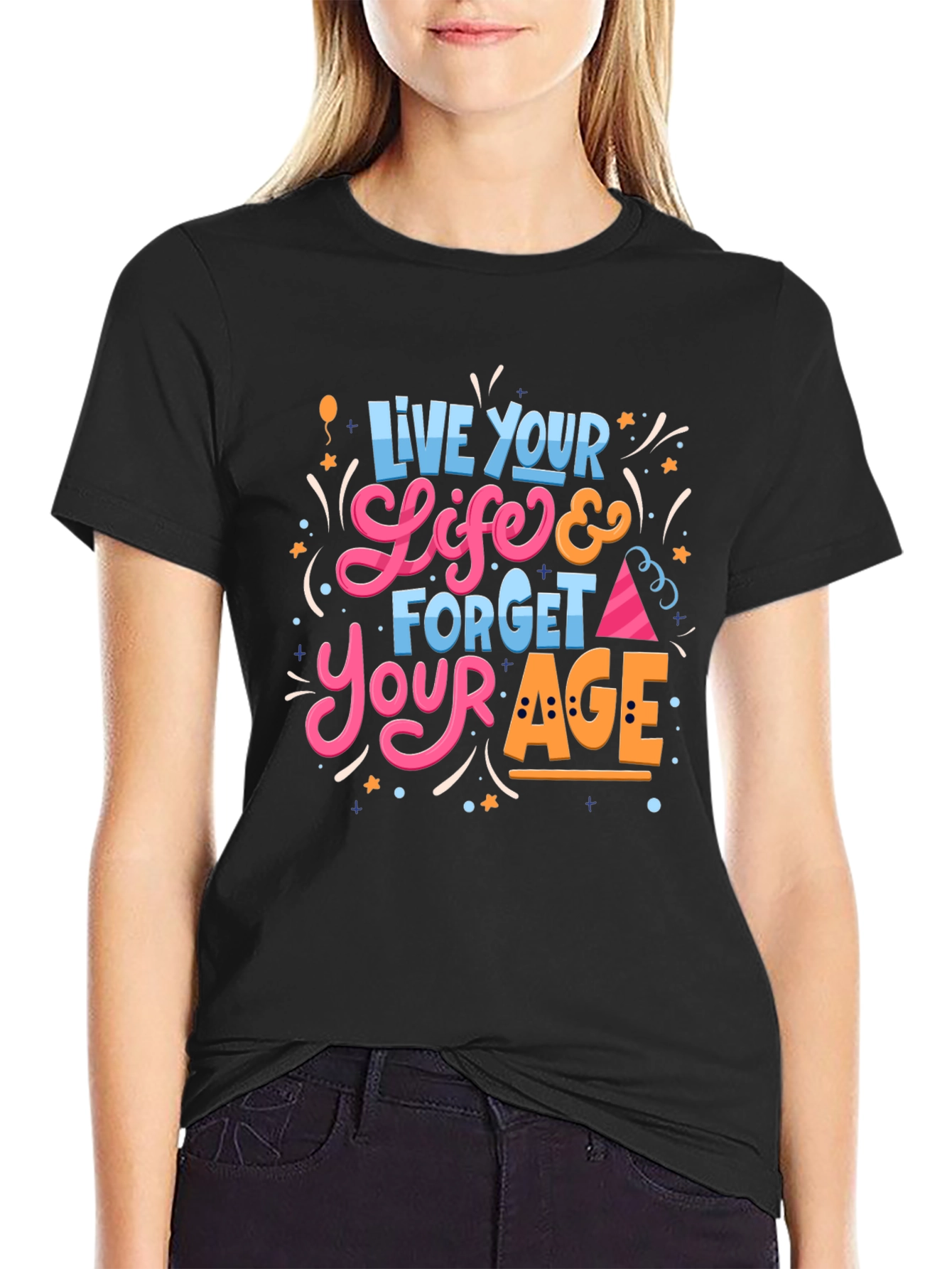 Live Your Life Black Graphic Tee