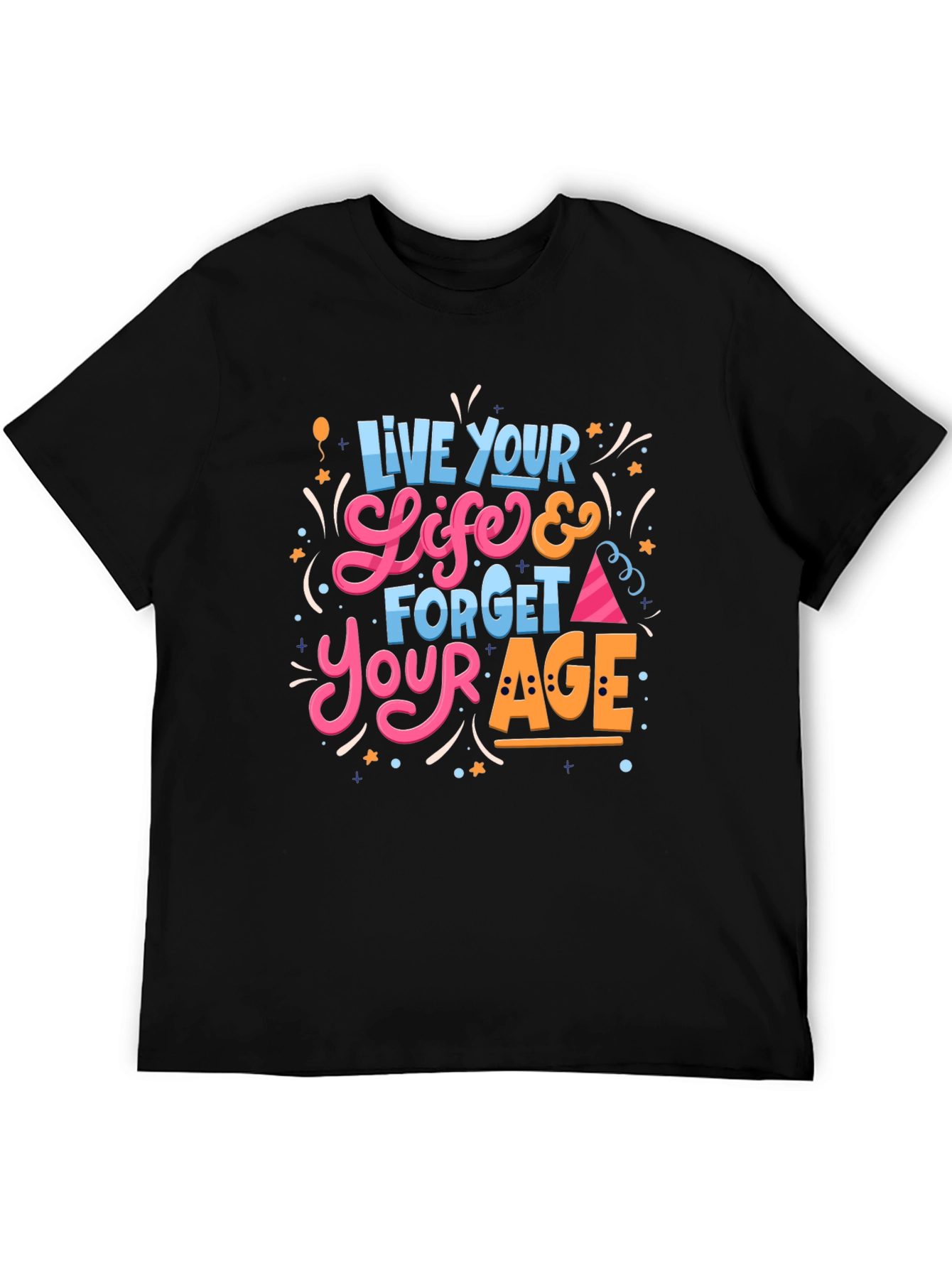 Live Your Life Black Graphic Tee