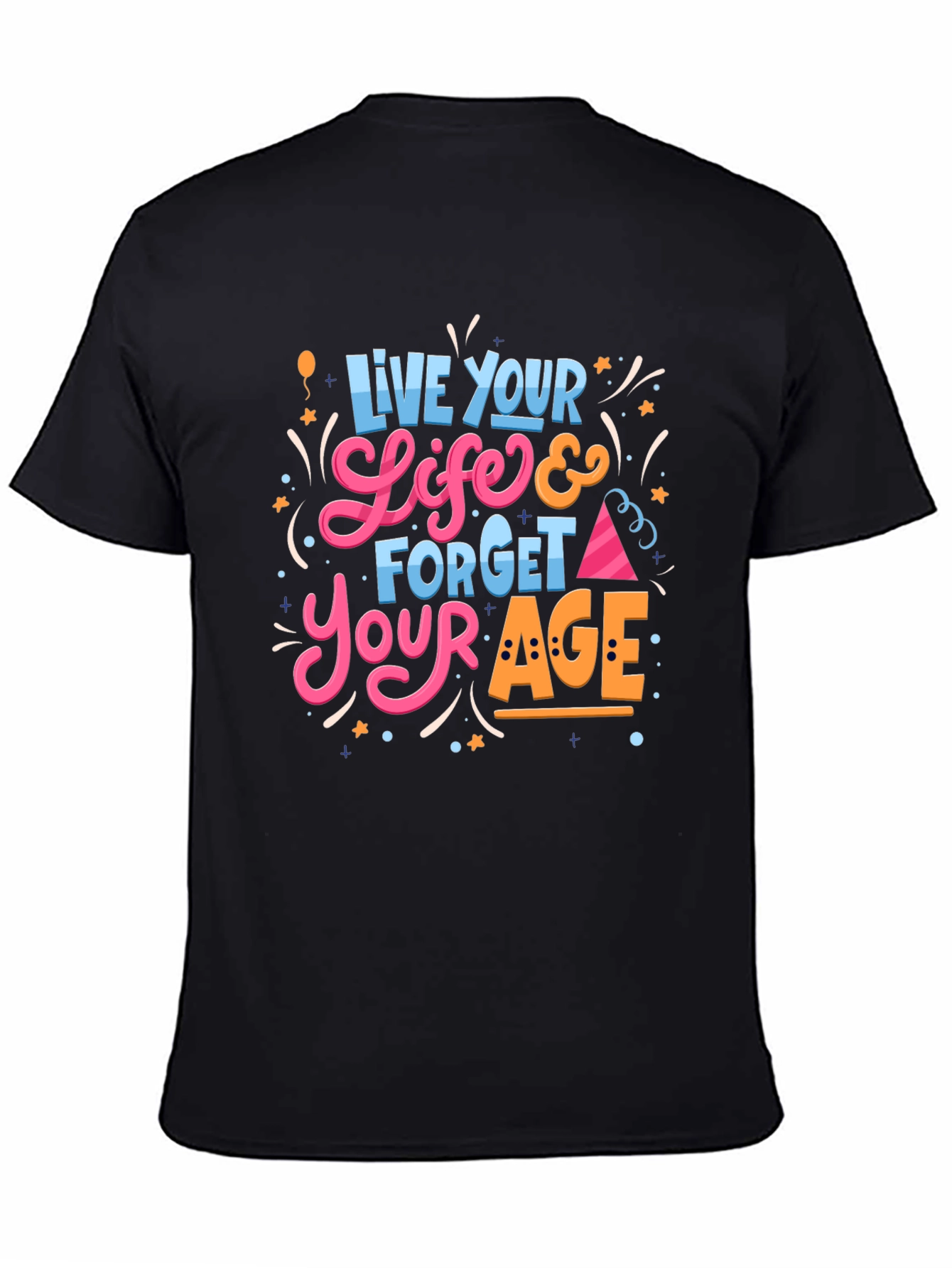 Live Your Life Black Graphic Tee