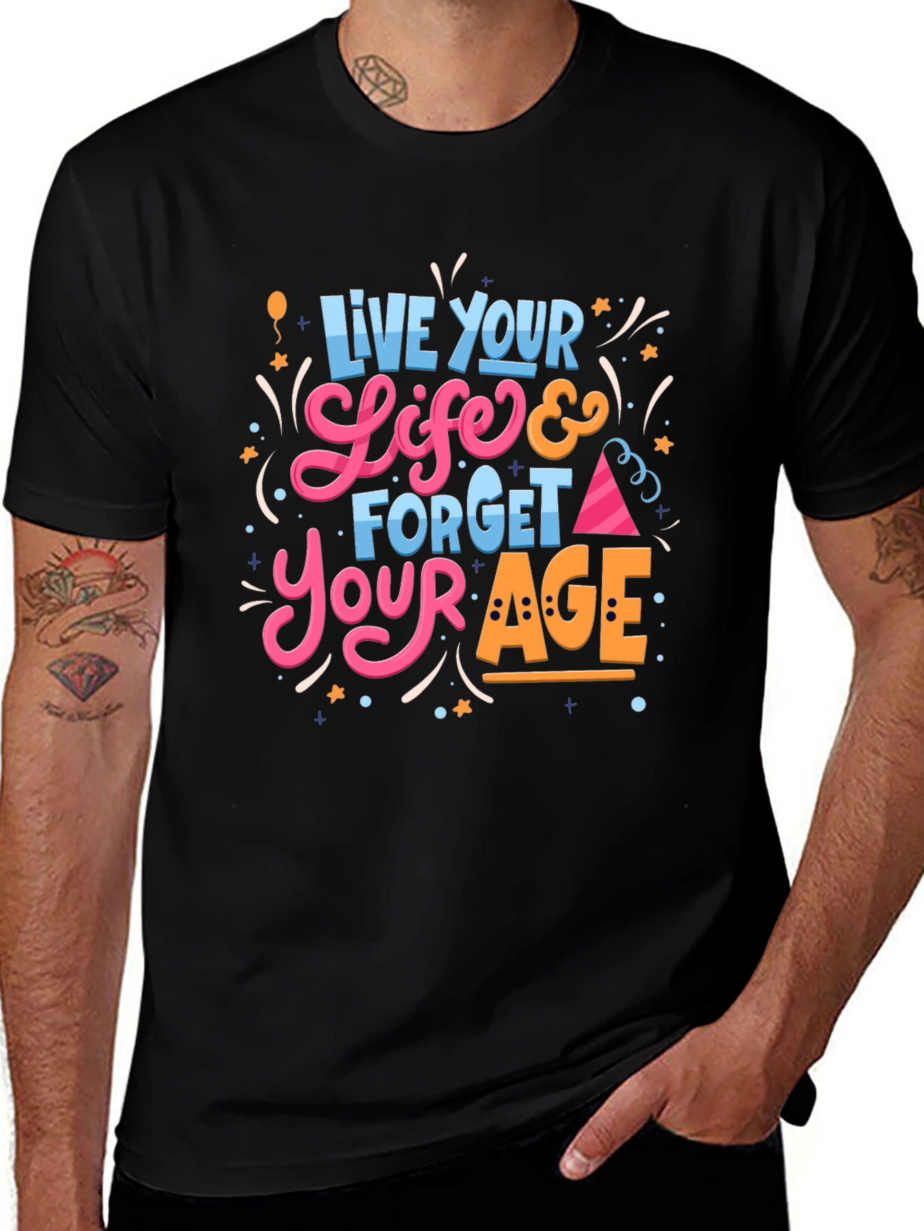 Live Your Life Black Graphic Tee